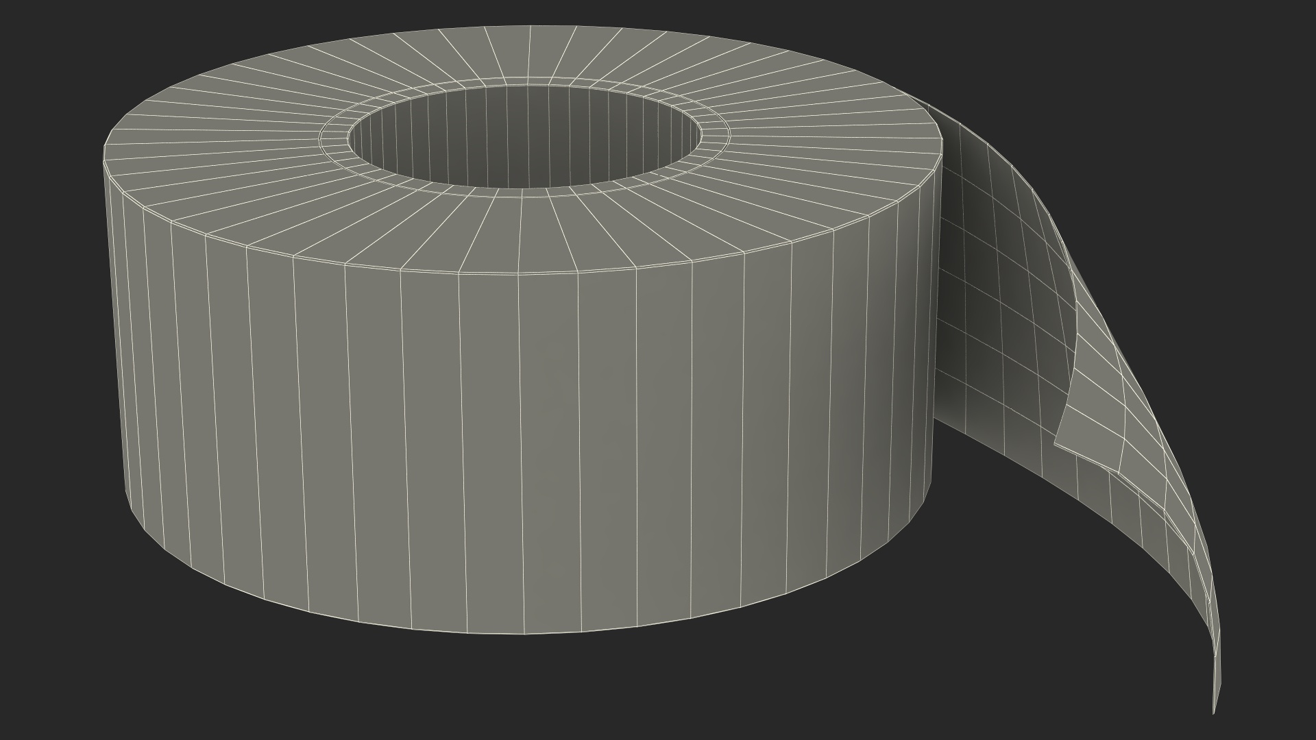 Yellow Caution Tape Roll 3D model