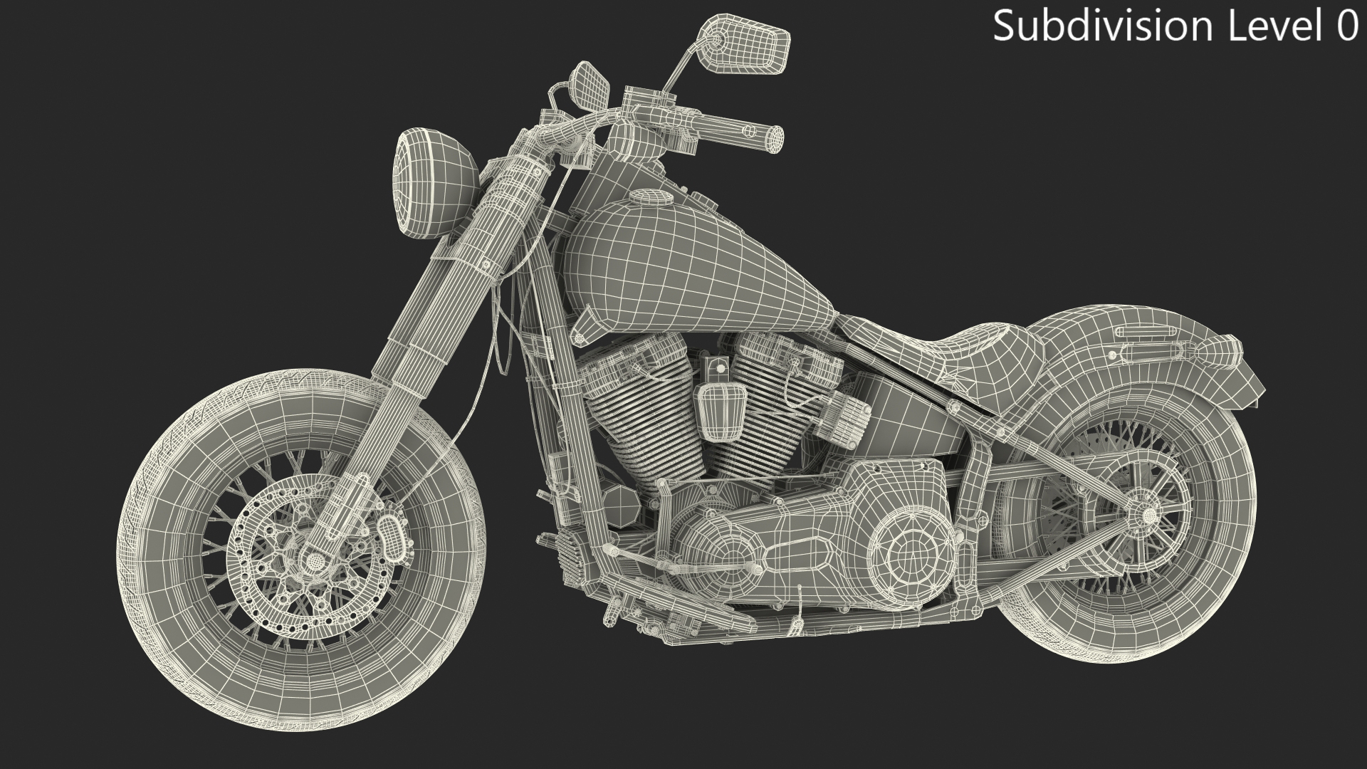 3D Classic Motorcycle Generic Rigged model