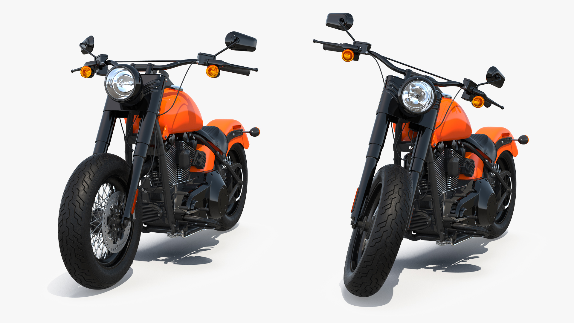 3D Classic Motorcycle Generic Rigged model