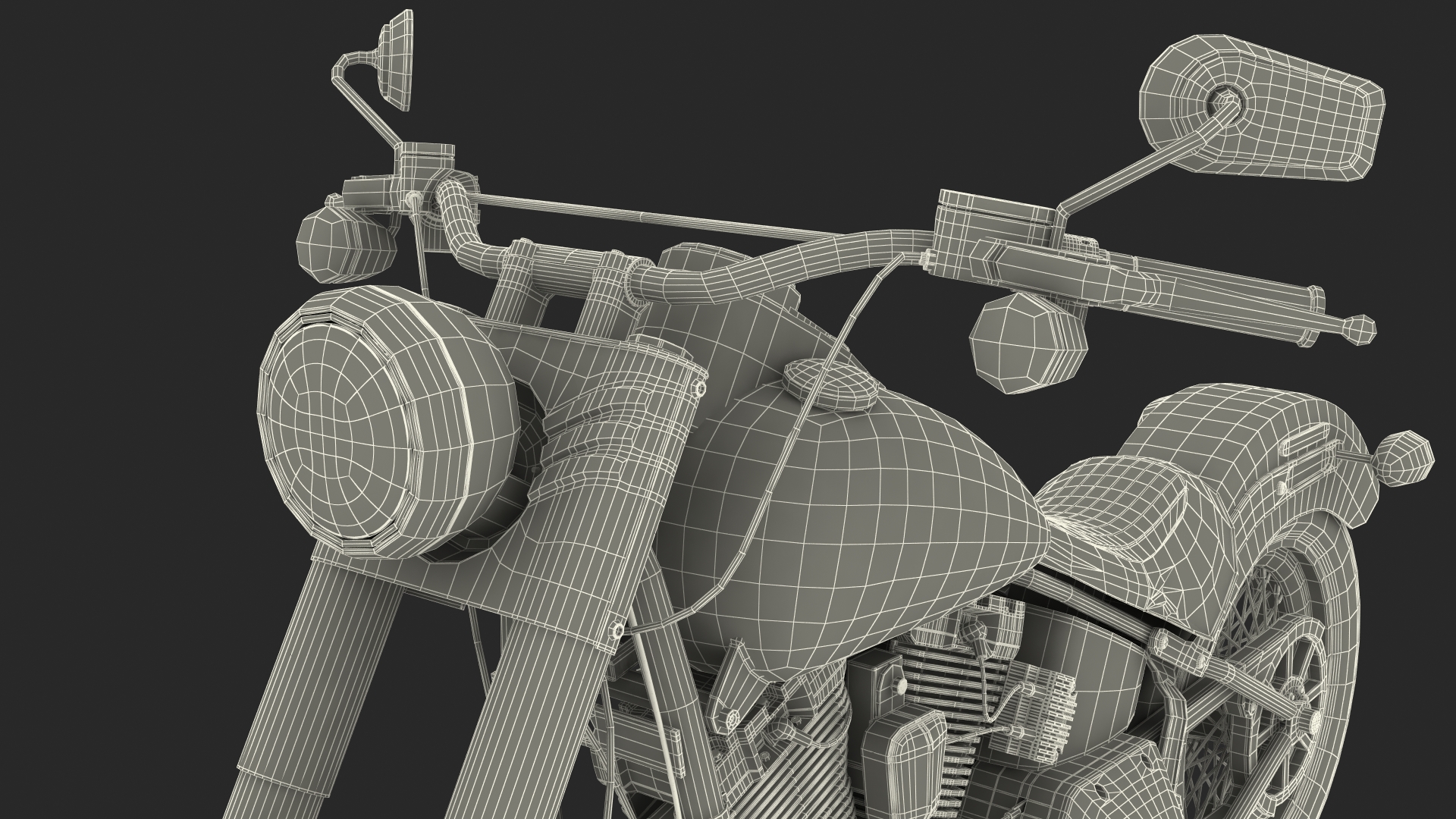 3D Classic Motorcycle Generic Rigged model