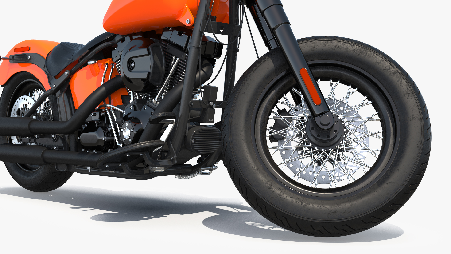 3D Classic Motorcycle Generic Rigged model