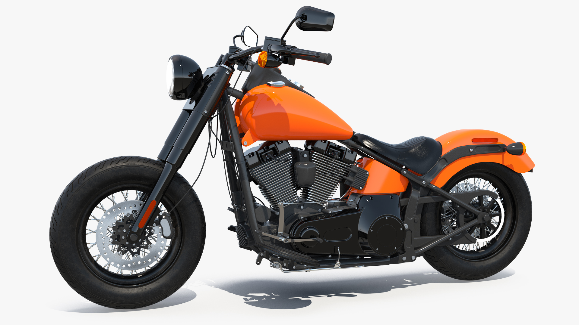 3D Classic Motorcycle Generic Rigged model