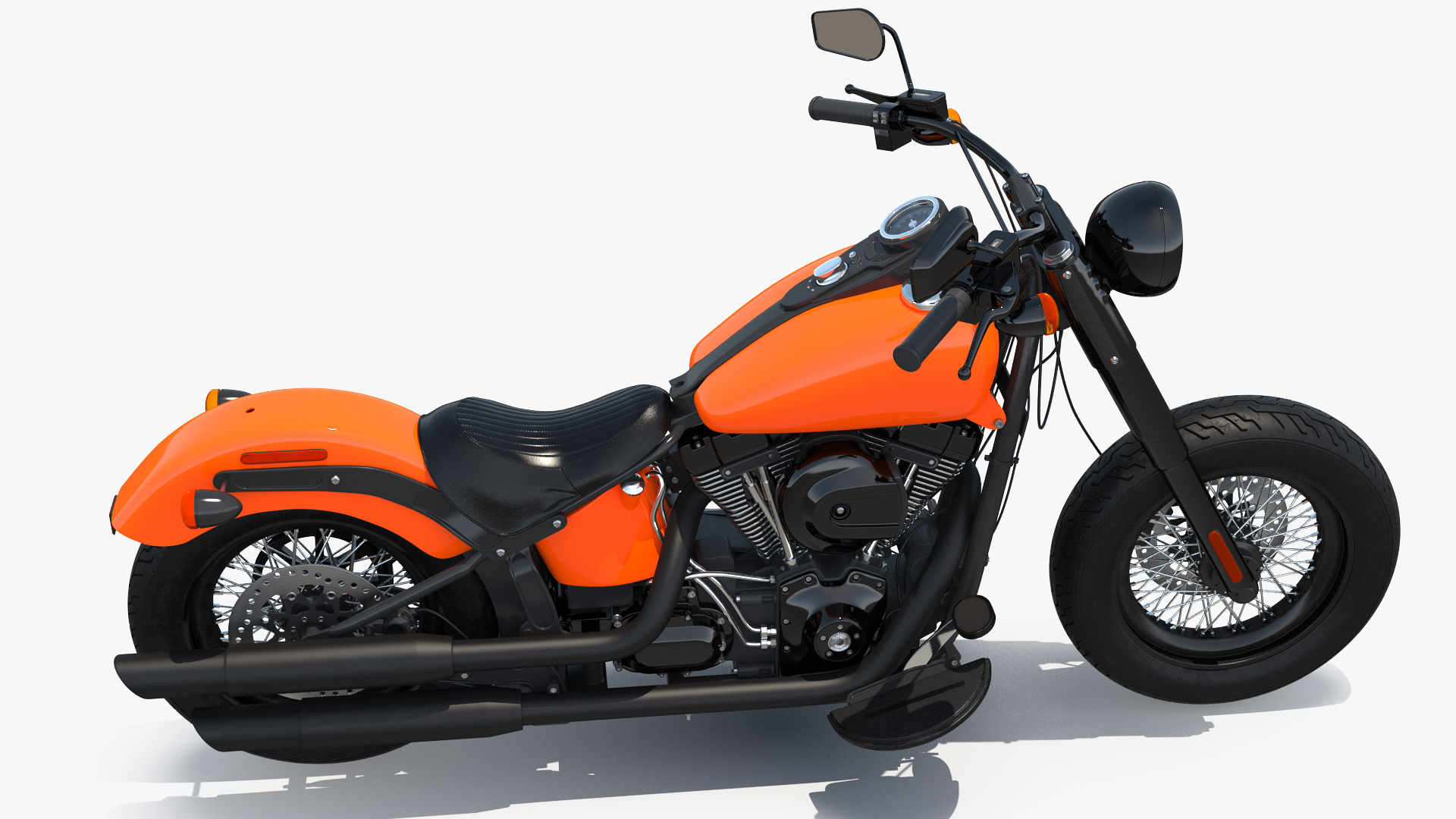 3D Classic Motorcycle Generic Rigged model