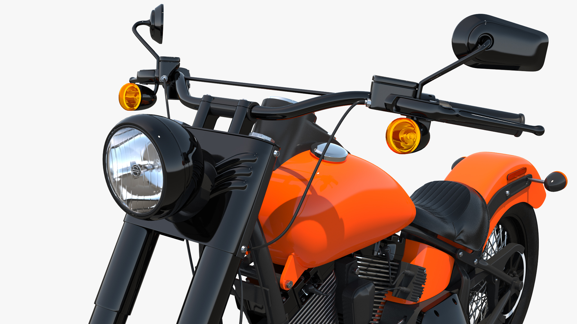 3D Classic Motorcycle Generic Rigged model