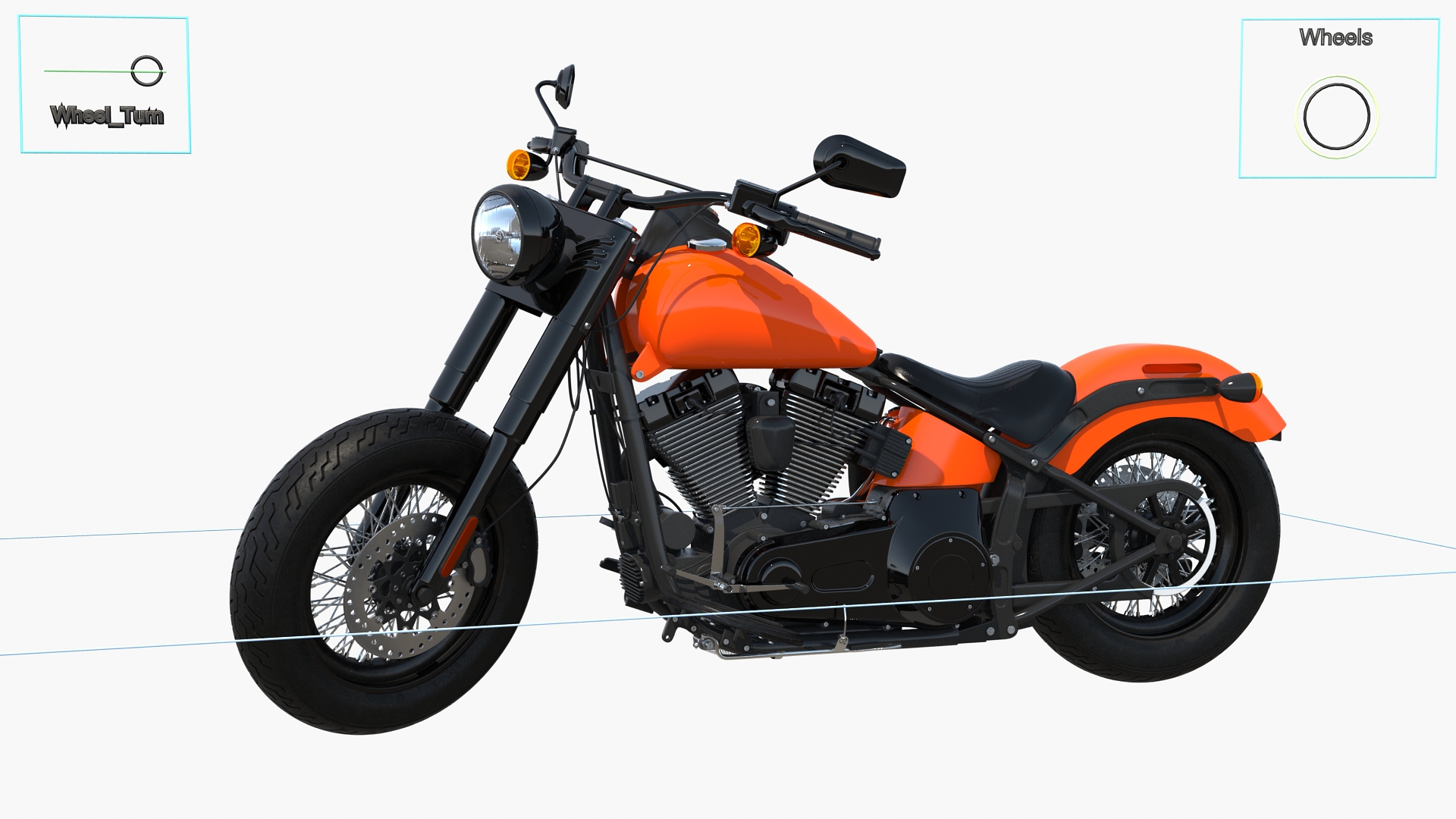 3D Classic Motorcycle Generic Rigged model