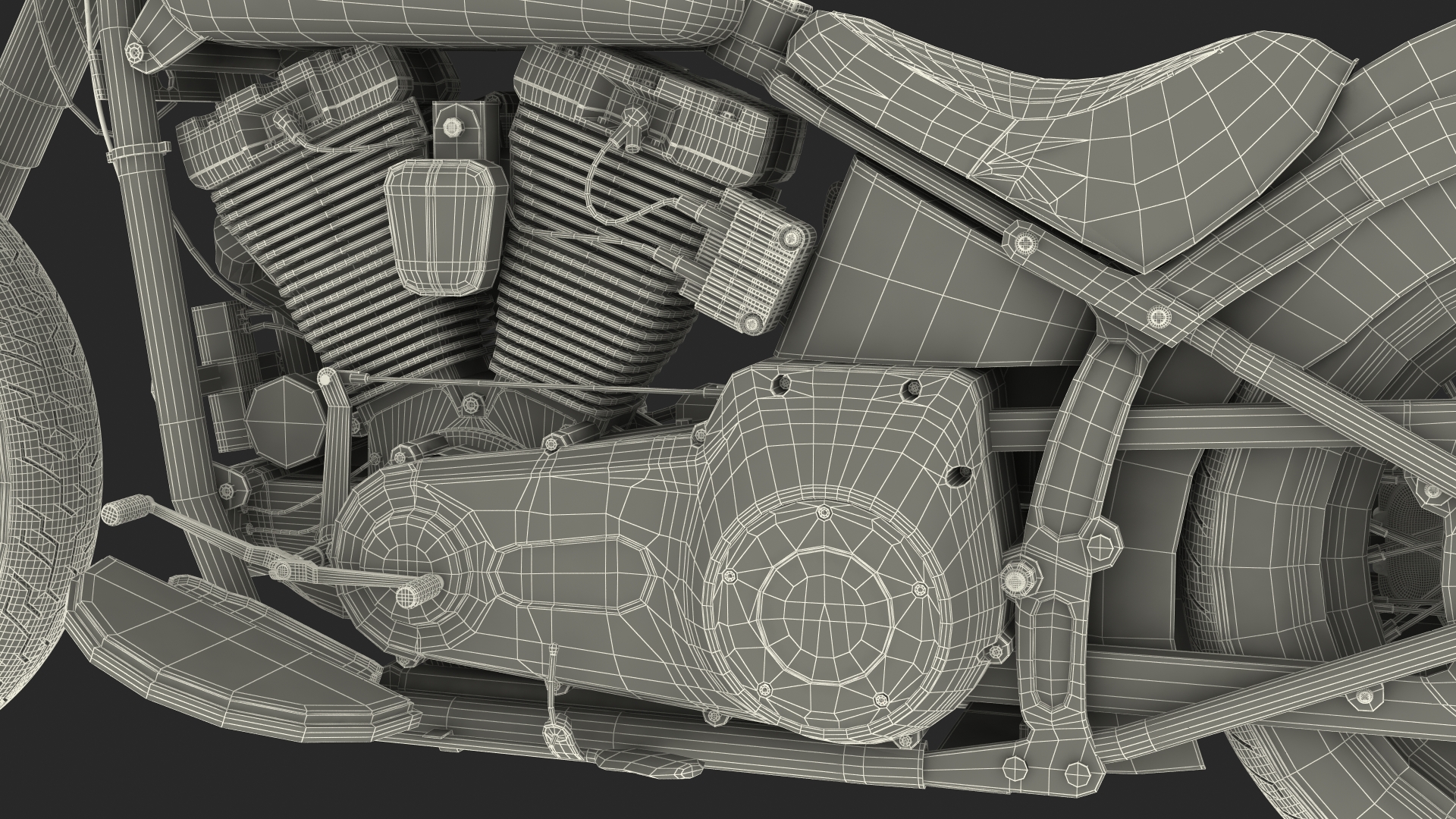 3D Classic Motorcycle Generic Rigged model