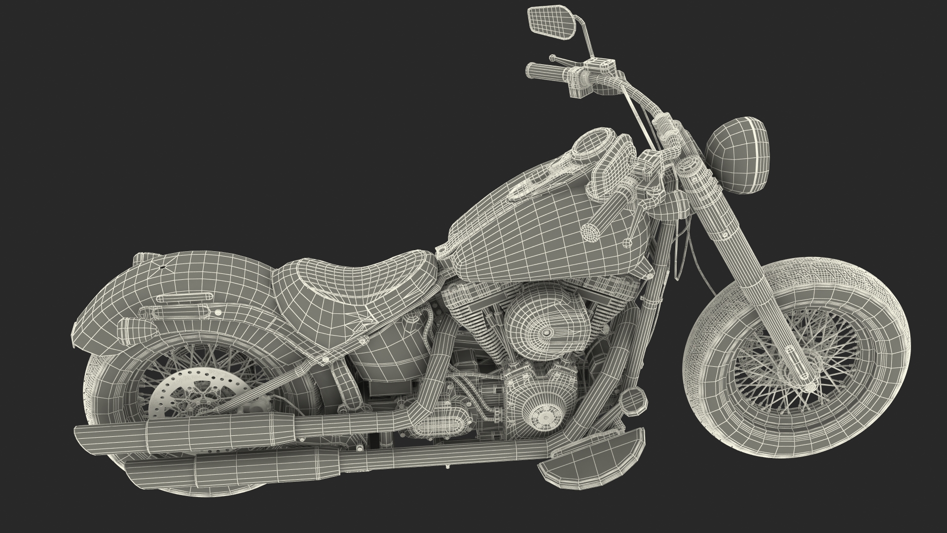 3D Classic Motorcycle Generic Rigged model