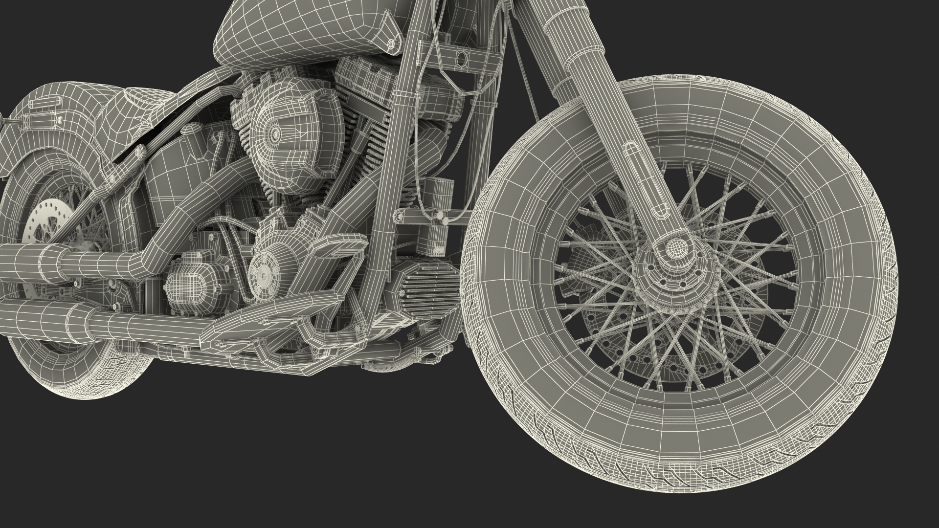 3D Classic Motorcycle Generic Rigged model