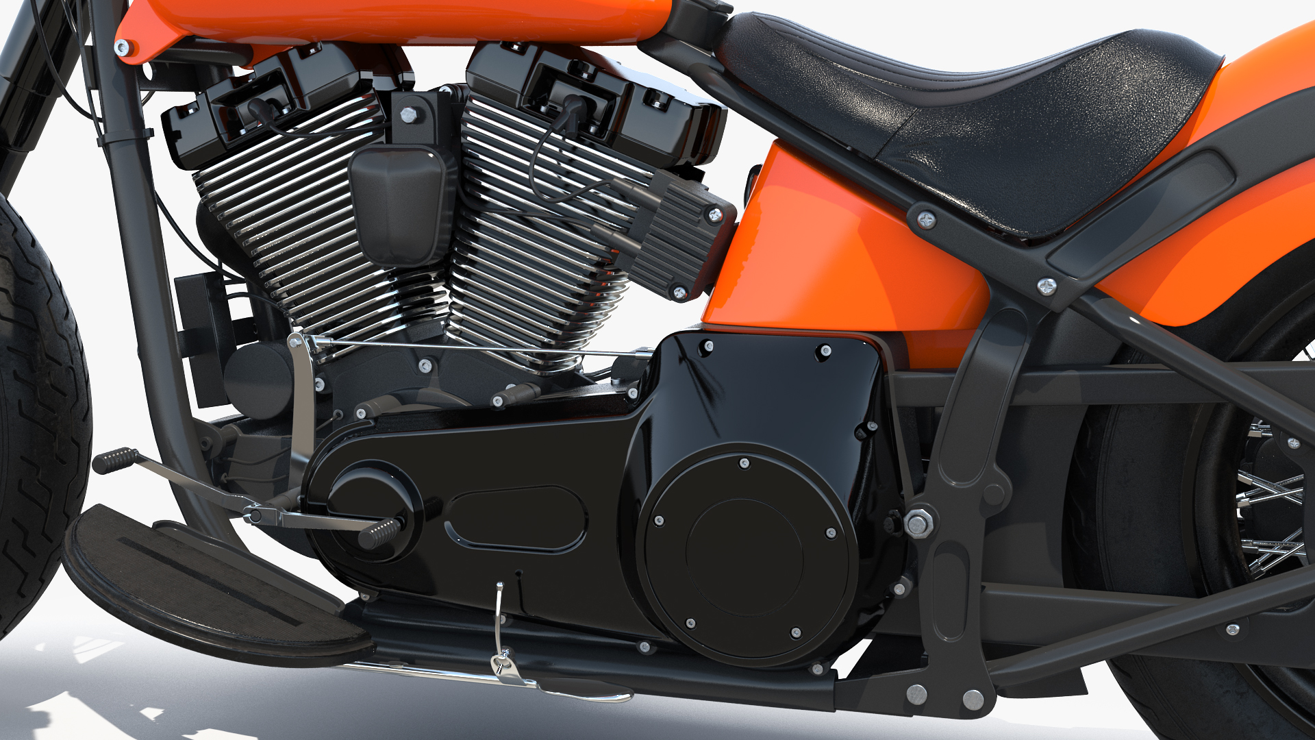 3D Classic Motorcycle Generic Rigged model