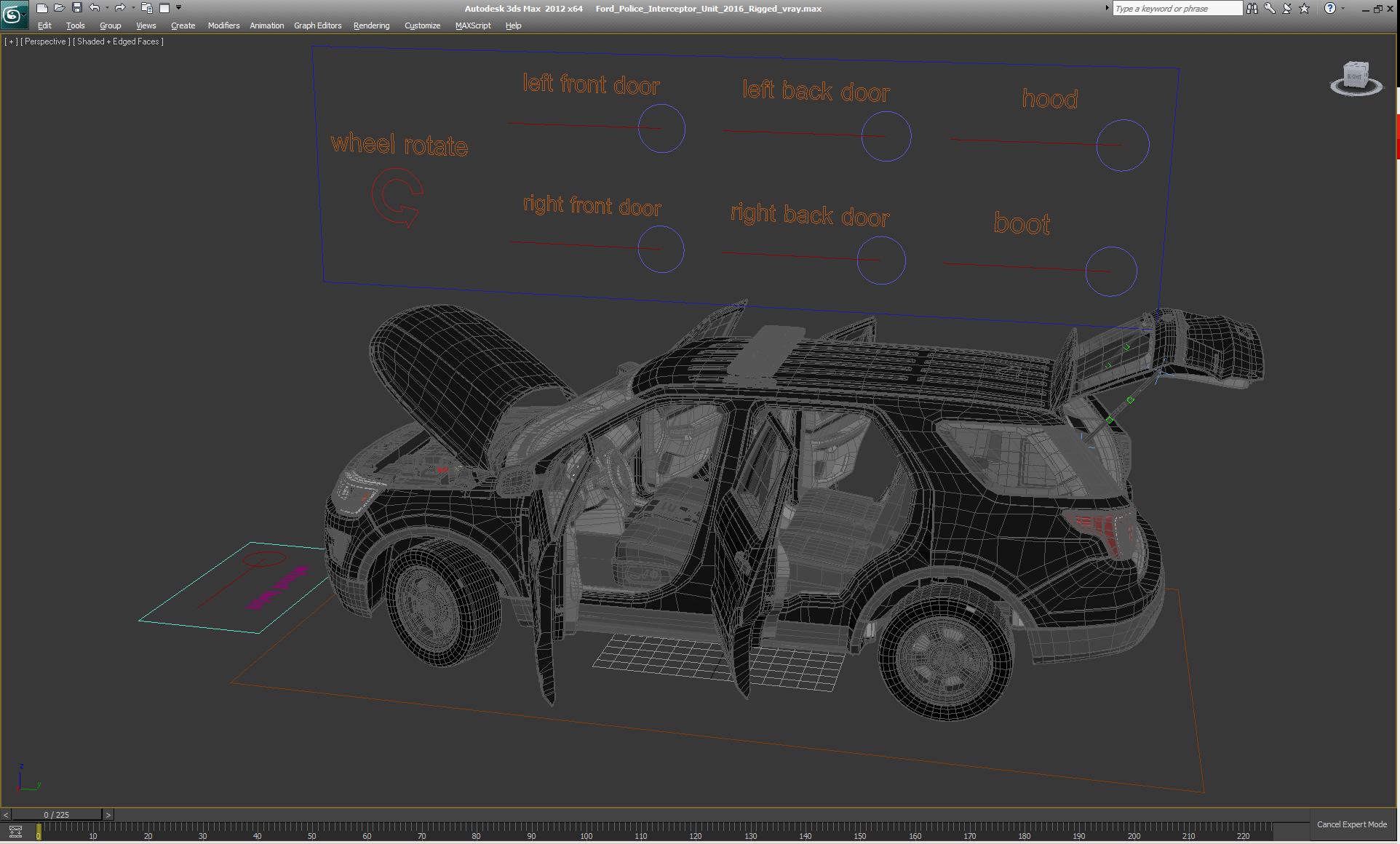 3D model Ford Police Interceptor Unit 2016 Rigged