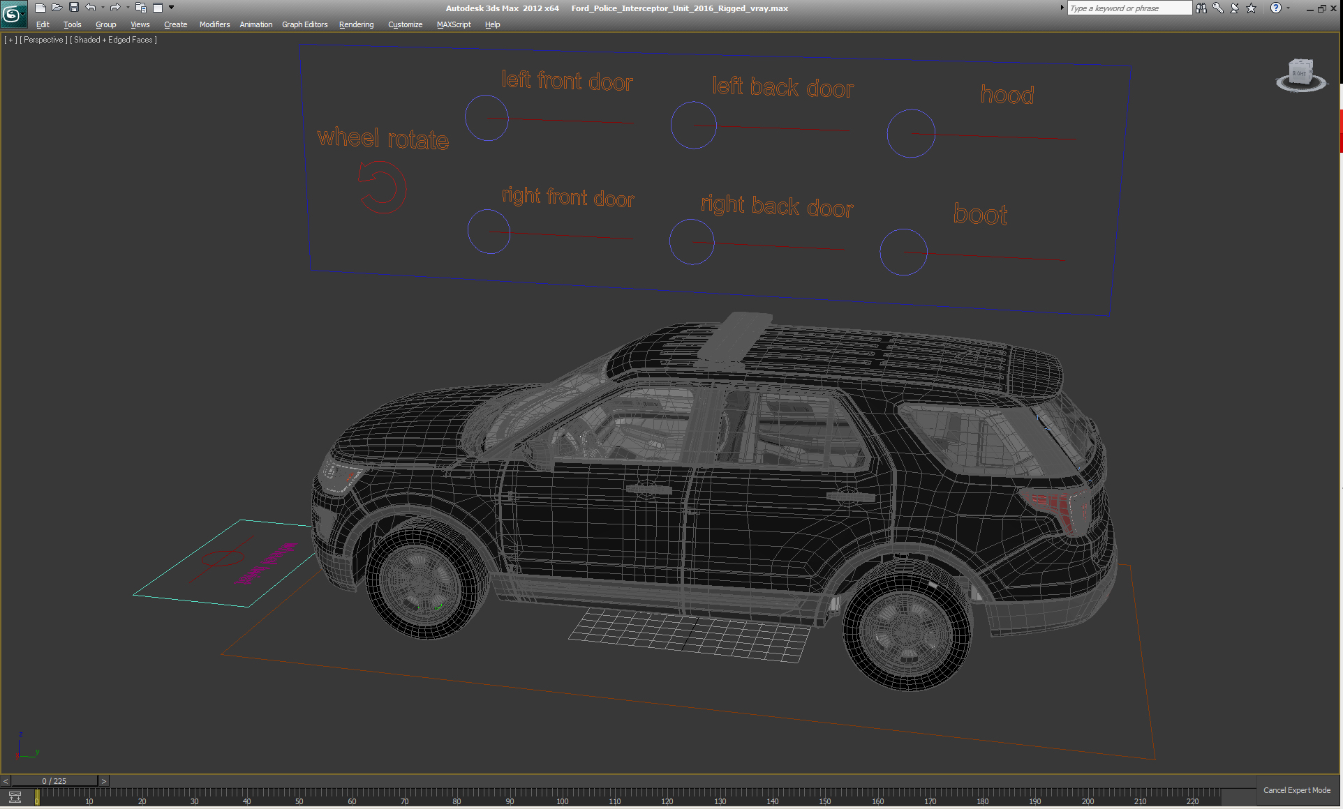3D model Ford Police Interceptor Unit 2016 Rigged