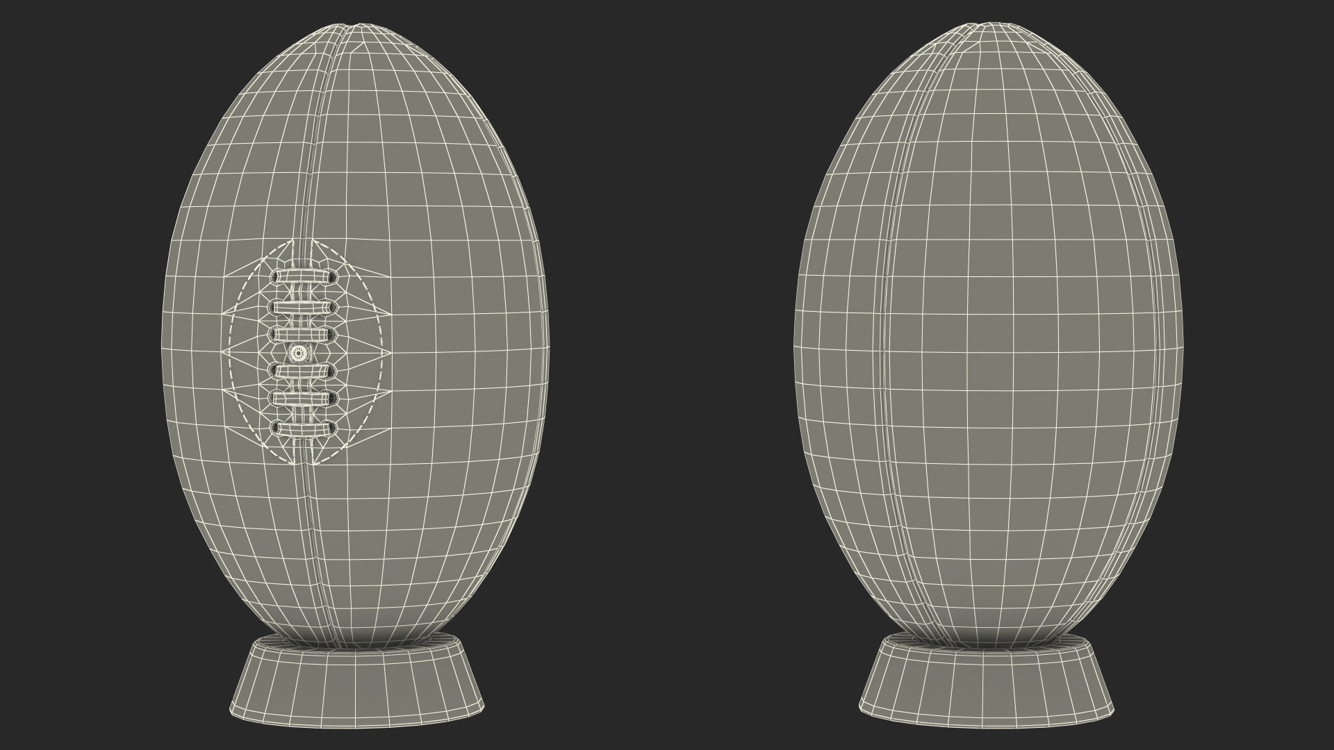 3D Vintage Leather Rugby Ball on Kicking Tee