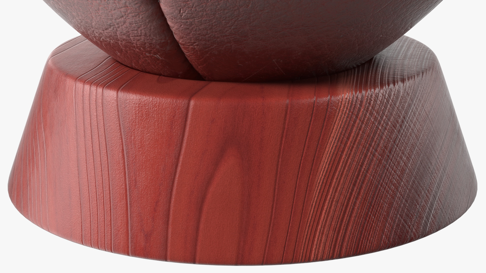 3D Vintage Leather Rugby Ball on Kicking Tee