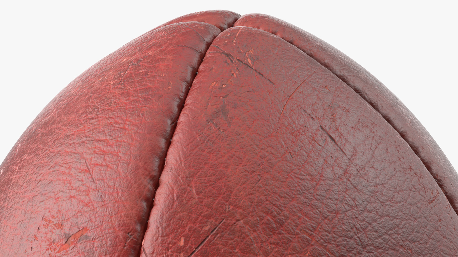 3D Vintage Leather Rugby Ball on Kicking Tee