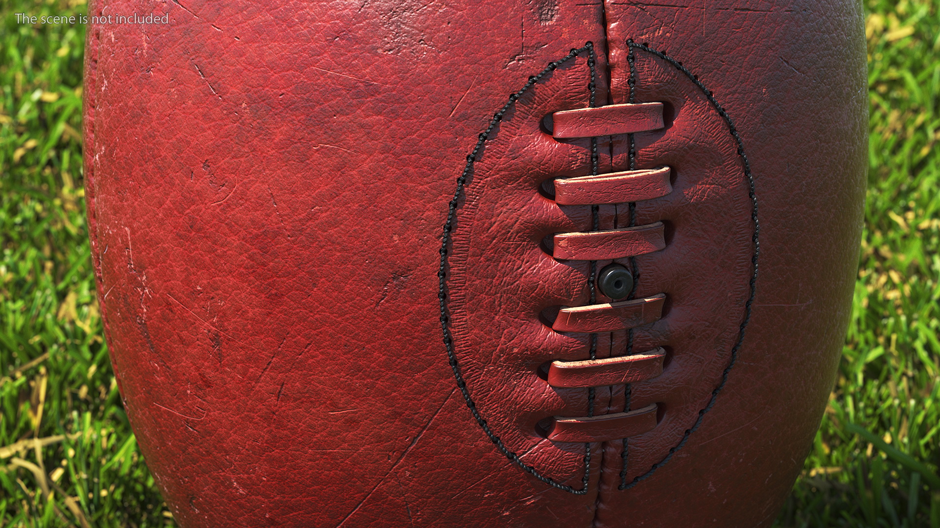 3D Vintage Leather Rugby Ball on Kicking Tee