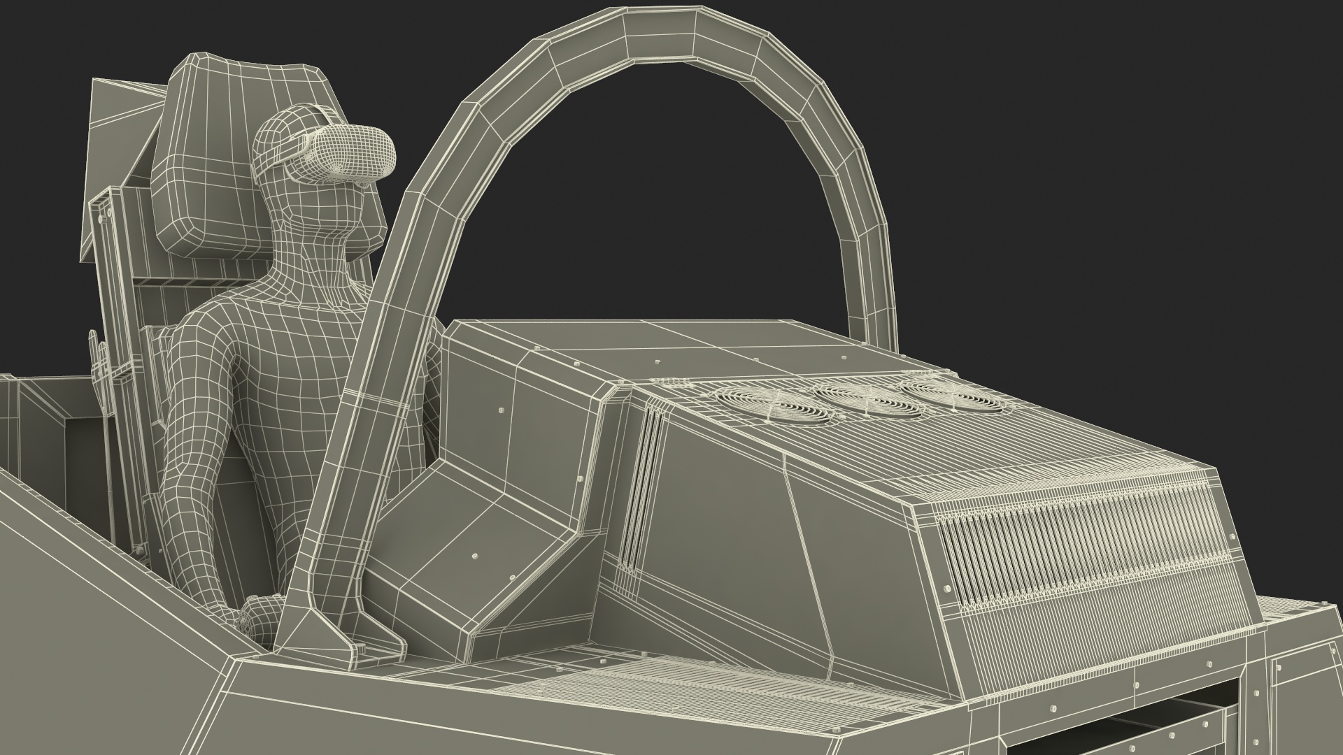 3D F-35 Cockpit Simulator with Mannequin in VR model