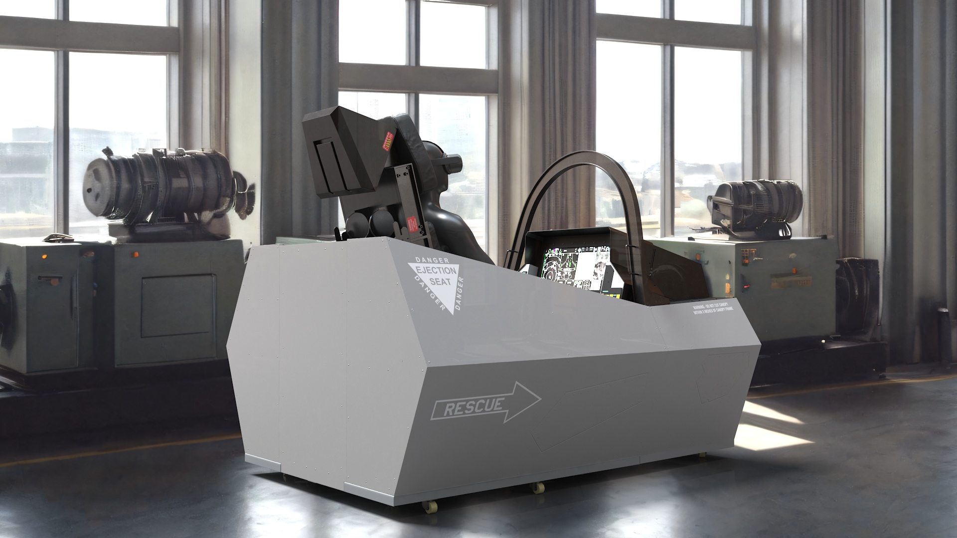 3D F-35 Cockpit Simulator with Mannequin in VR model