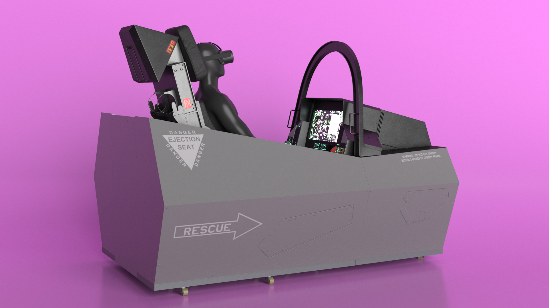 3D F-35 Cockpit Simulator with Mannequin in VR model