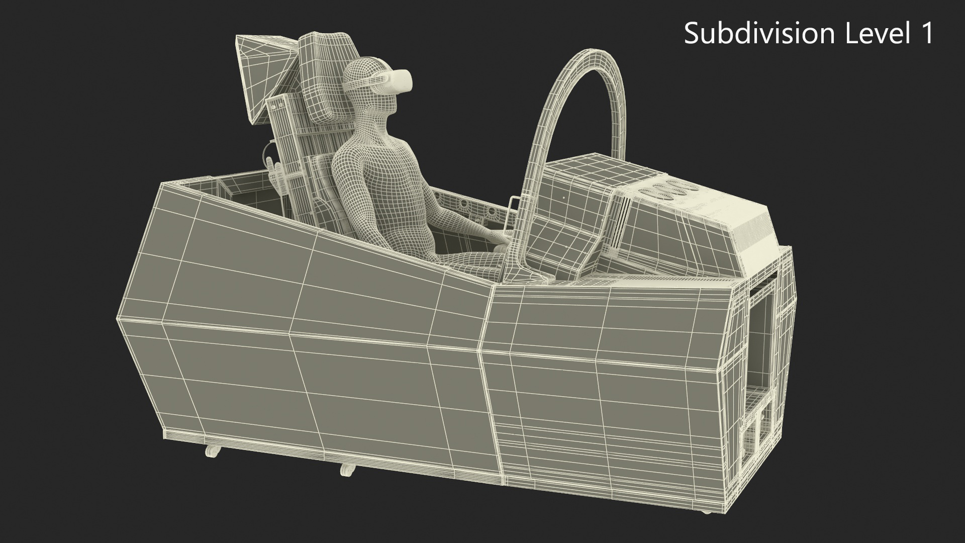 3D F-35 Cockpit Simulator with Mannequin in VR model