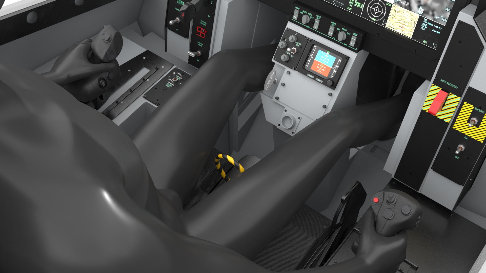 3D F-35 Cockpit Simulator with Mannequin in VR model