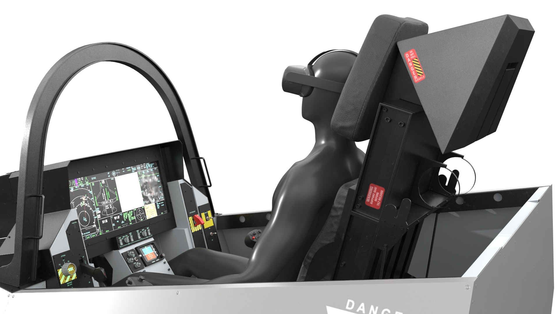 3D F-35 Cockpit Simulator with Mannequin in VR model