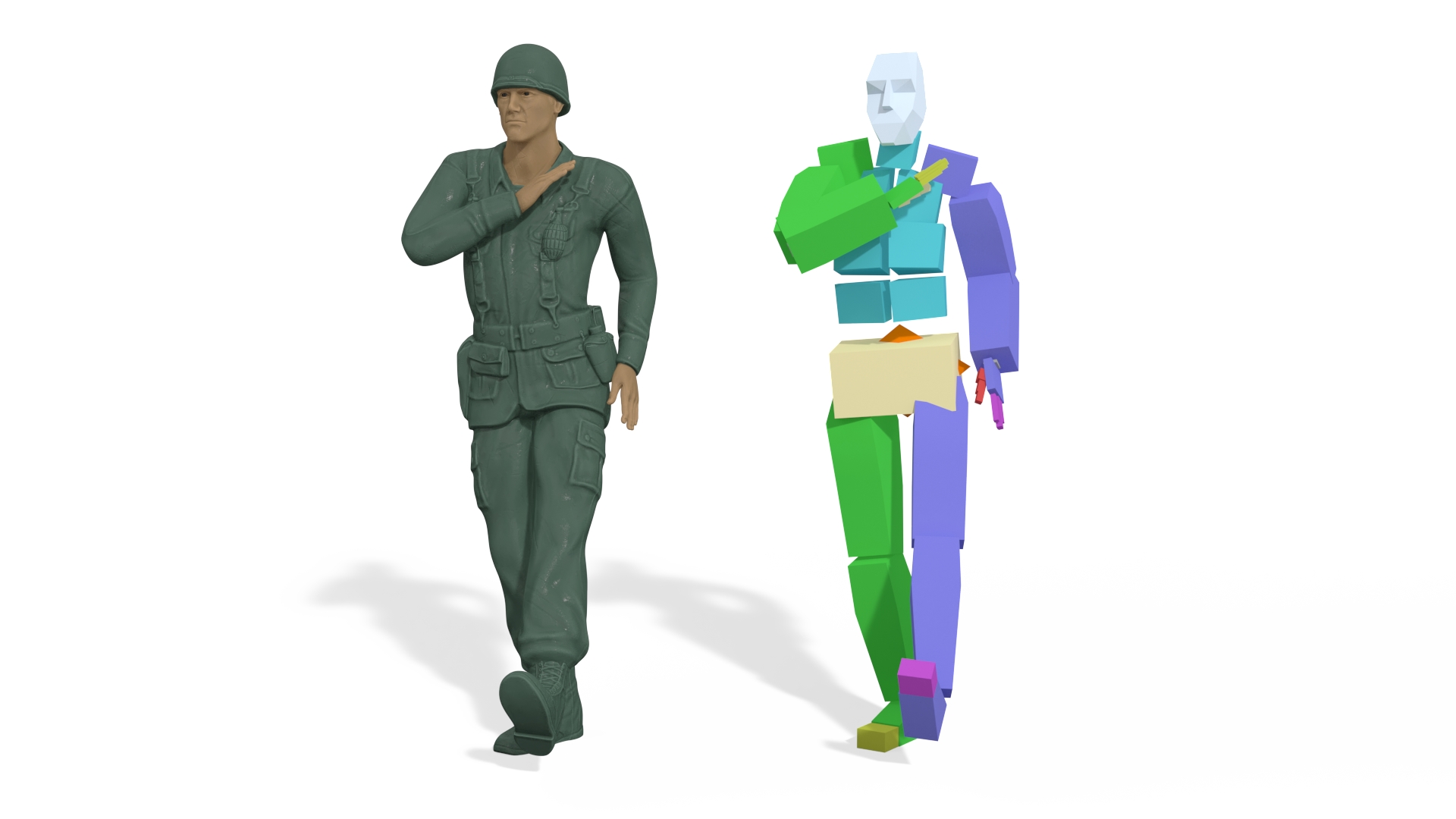3D Toy Soldier Rigged model