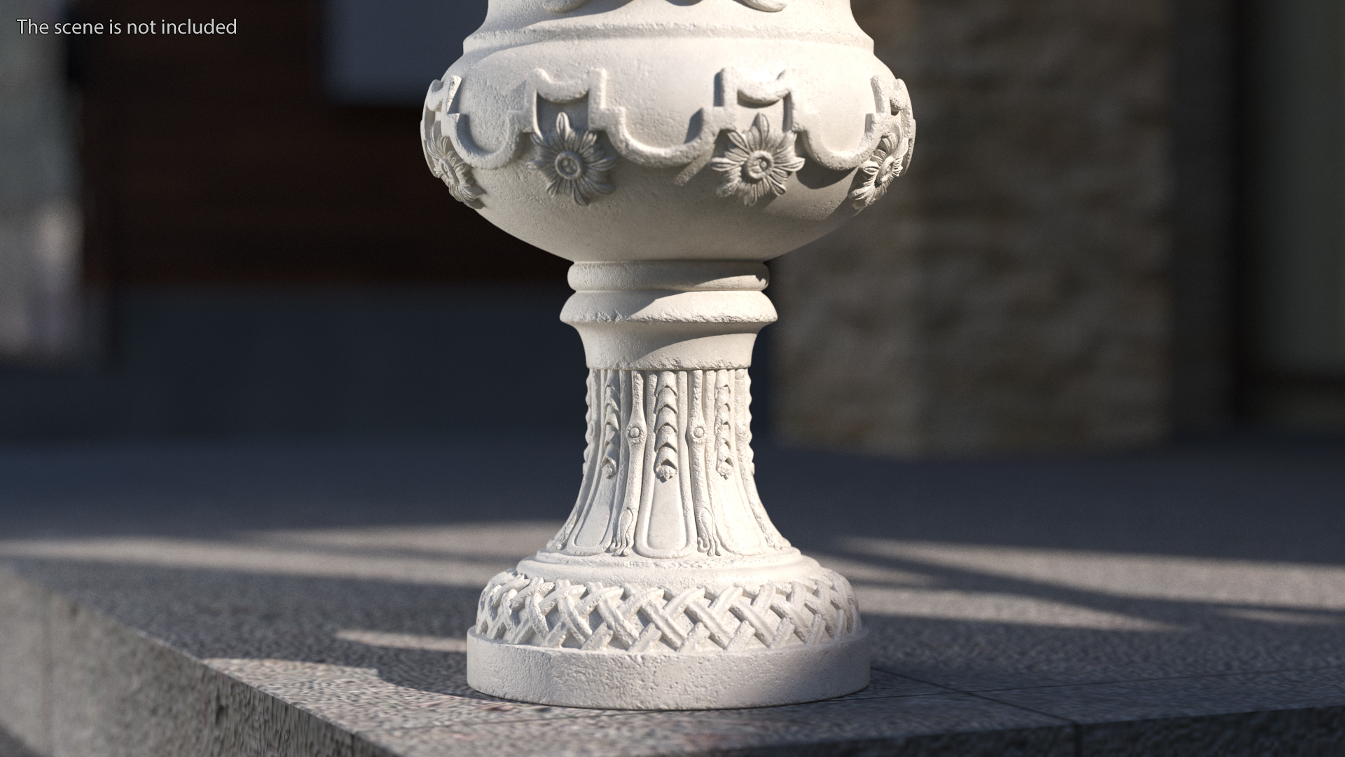 Planter Urn With Moss Garden h75 3D