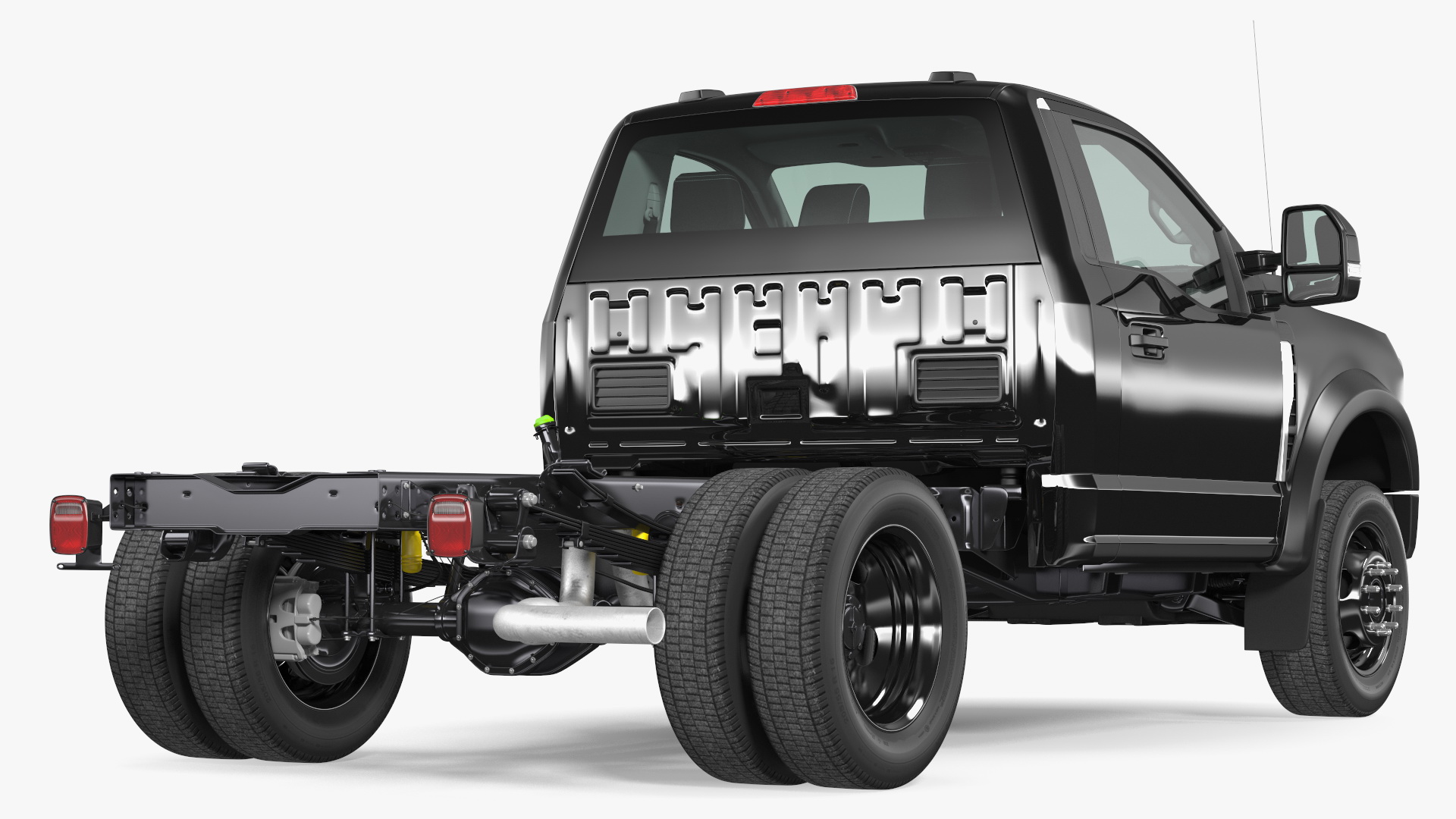 3D Two Doors Chassis Cab Black Rigged for Maya model