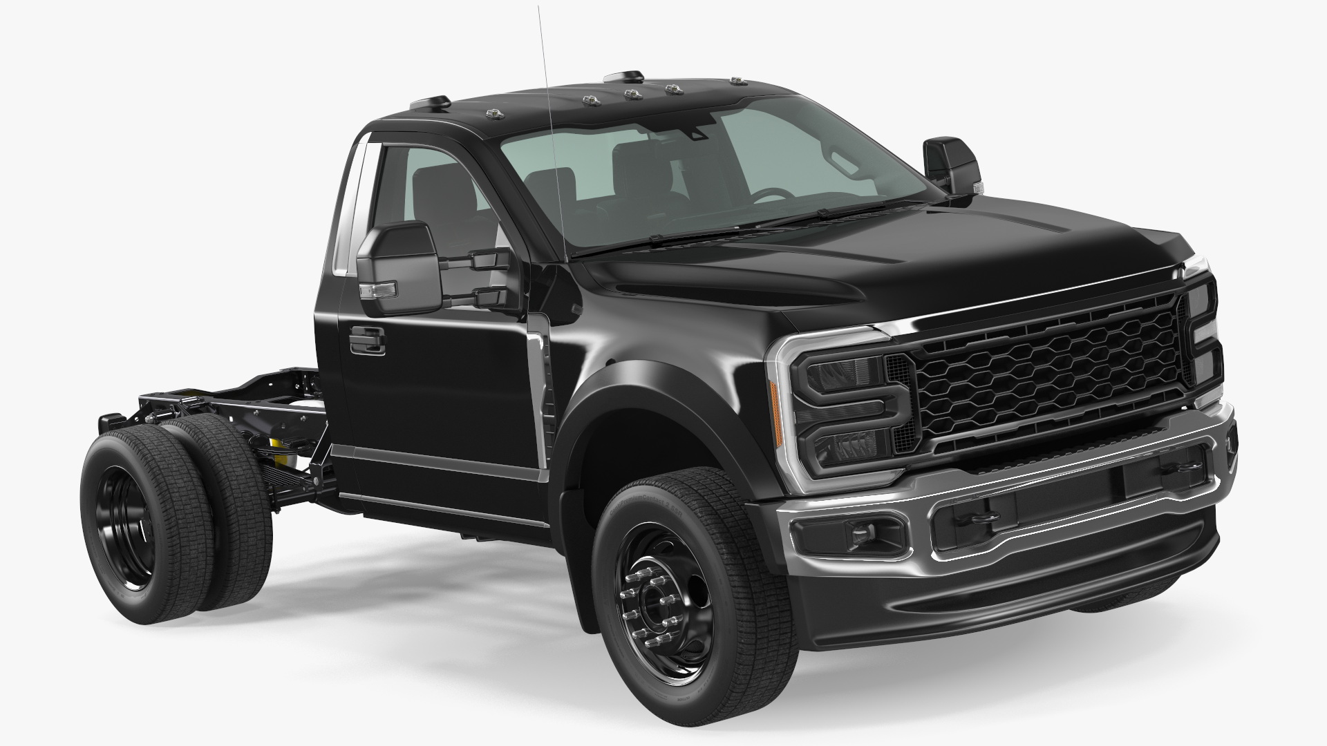 3D Two Doors Chassis Cab Black Rigged for Maya model