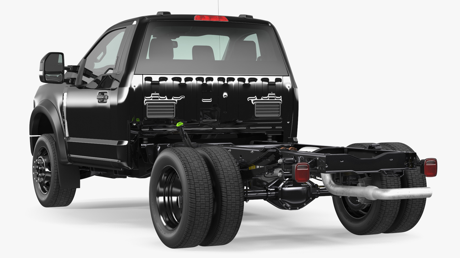 3D Two Doors Chassis Cab Black Rigged for Maya model