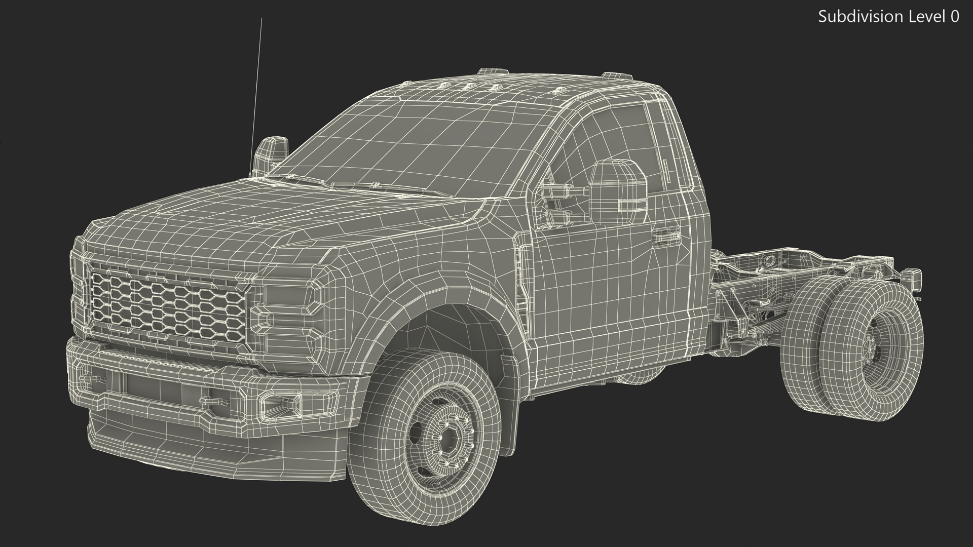 3D Two Doors Chassis Cab Black Rigged for Maya model