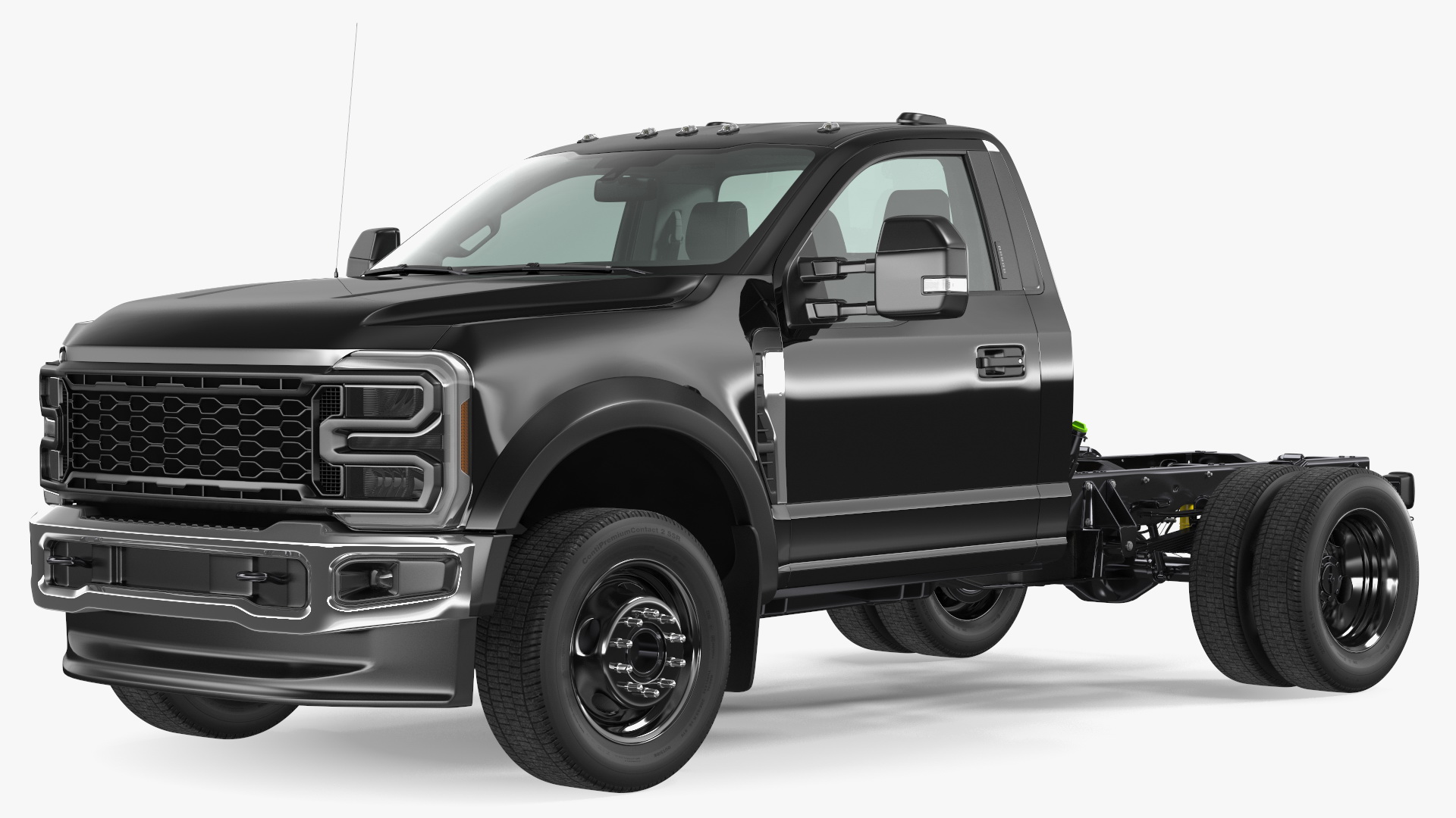 3D Two Doors Chassis Cab Black Rigged for Maya model