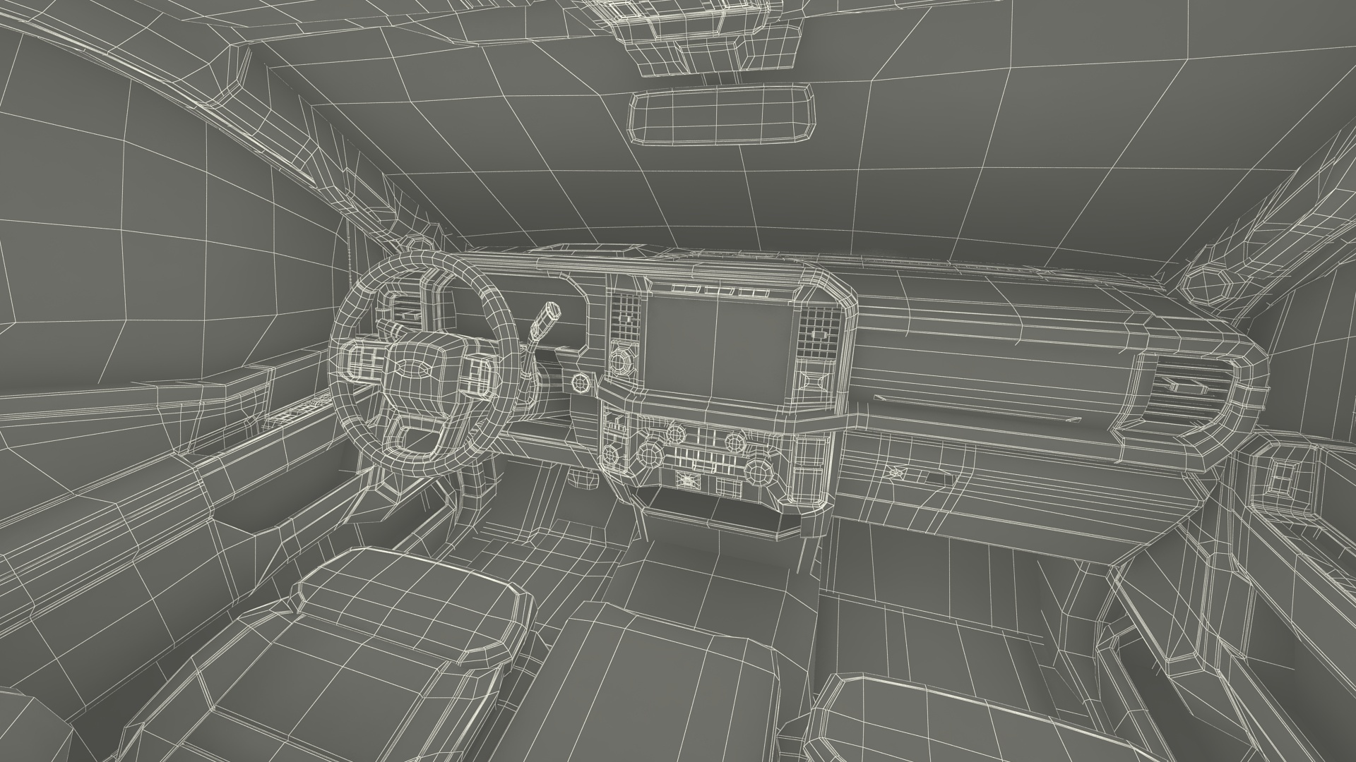 3D Two Doors Chassis Cab Black Rigged for Maya model