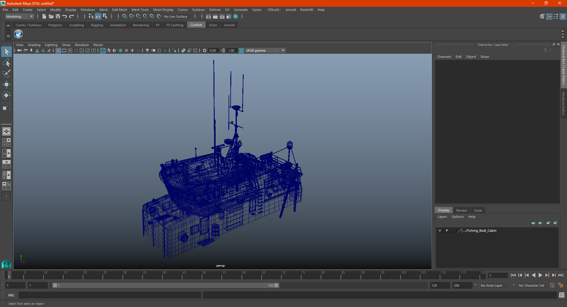 3D Fishing Boat Cabin model