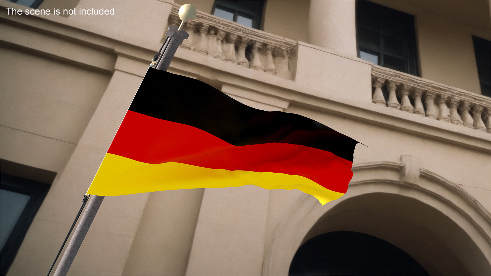 3D model Germany National Flag on Wall Mount