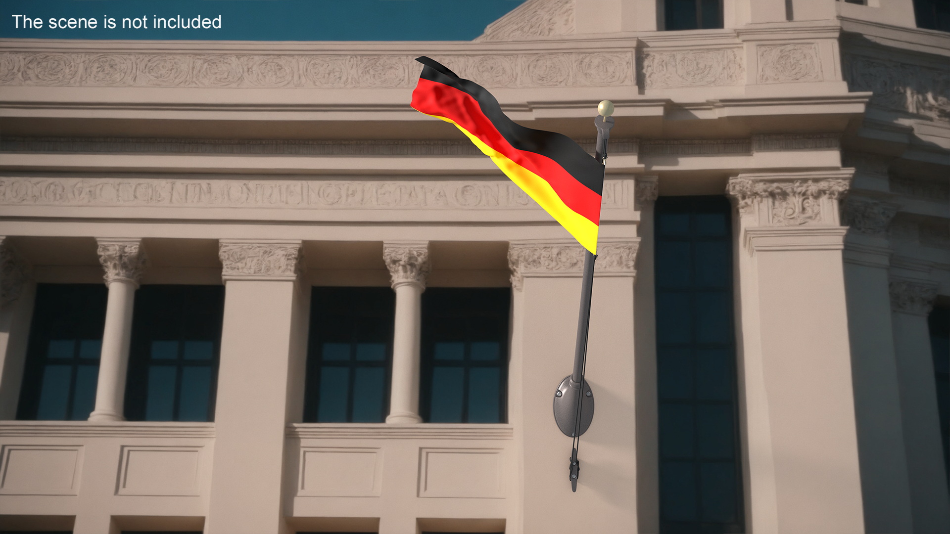 3D model Germany National Flag on Wall Mount