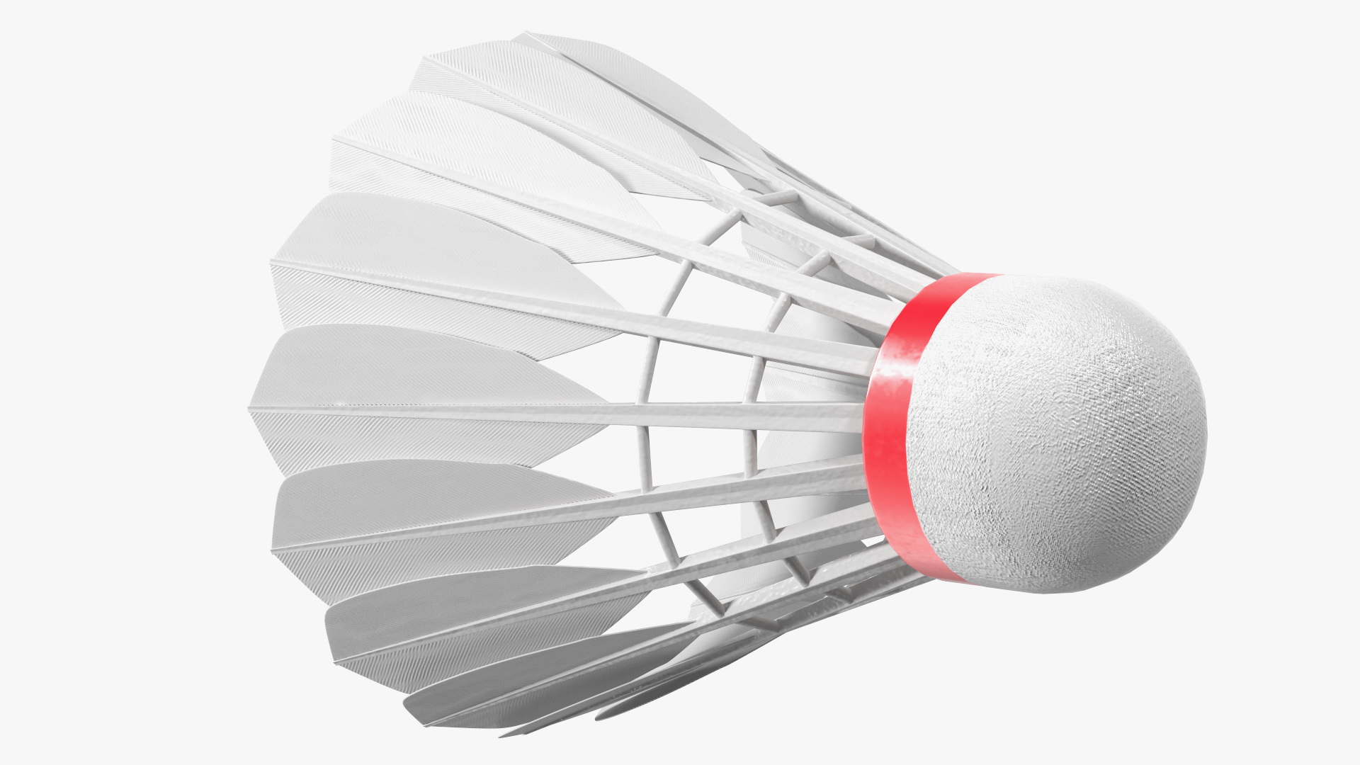 3D Corkwood Badminton Feather Shuttlecock model