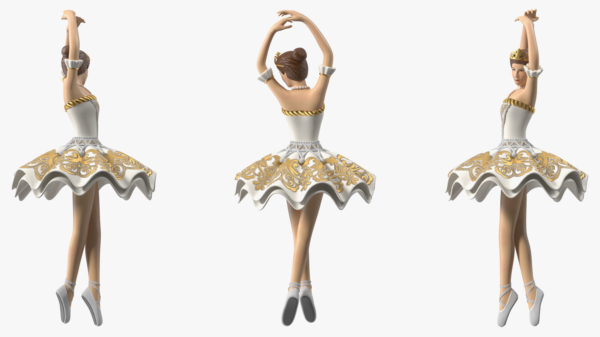 Ballerina Figure White 3D