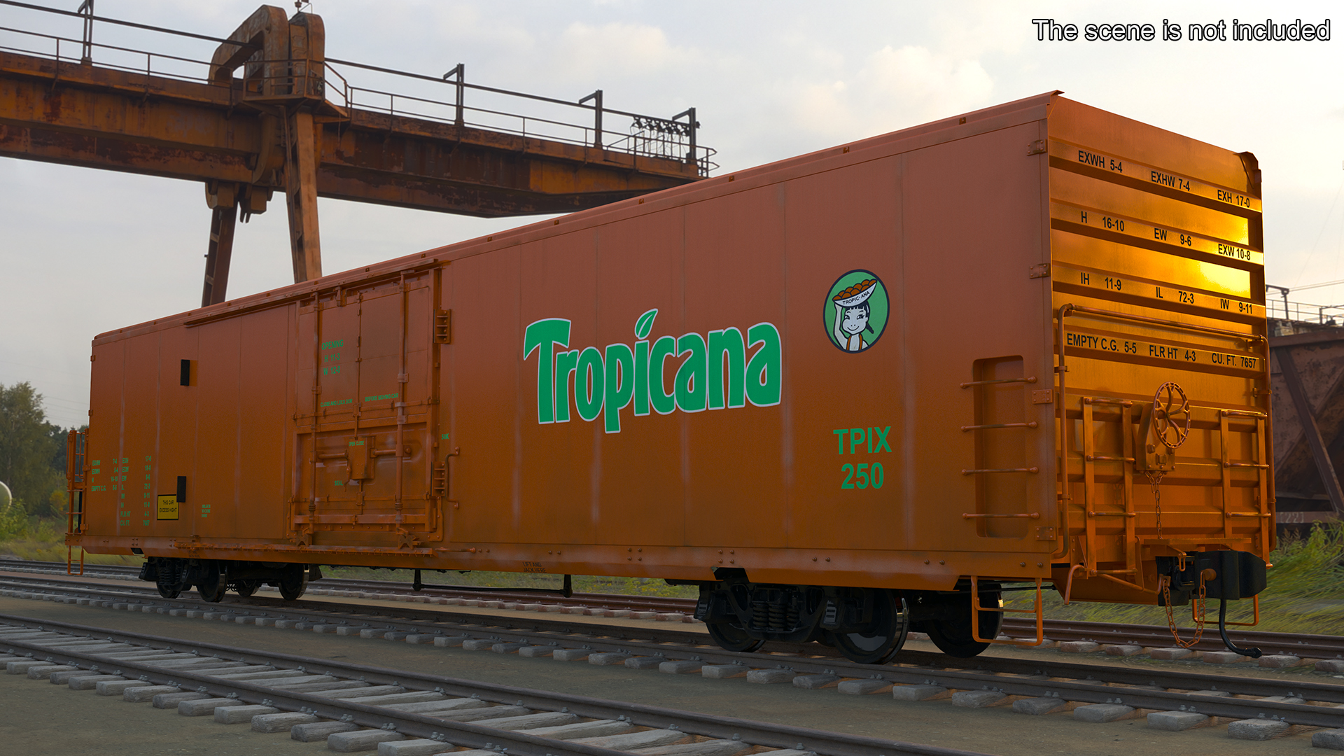 3D model Tropicana Refrigerated Boxcar Train