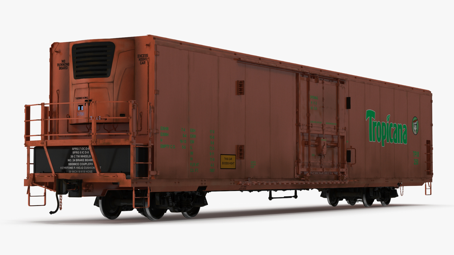 3D model Tropicana Refrigerated Boxcar Train