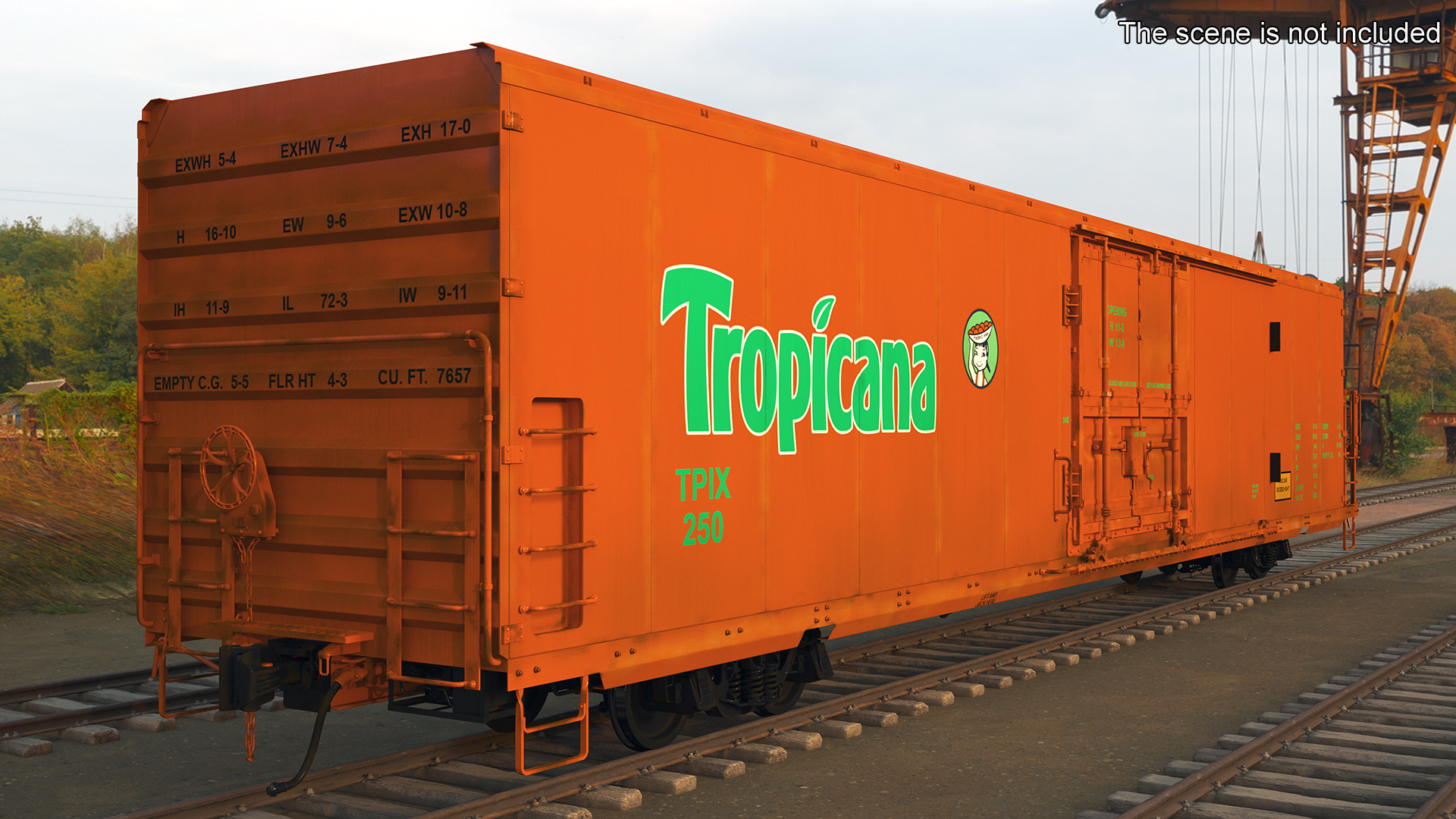3D model Tropicana Refrigerated Boxcar Train