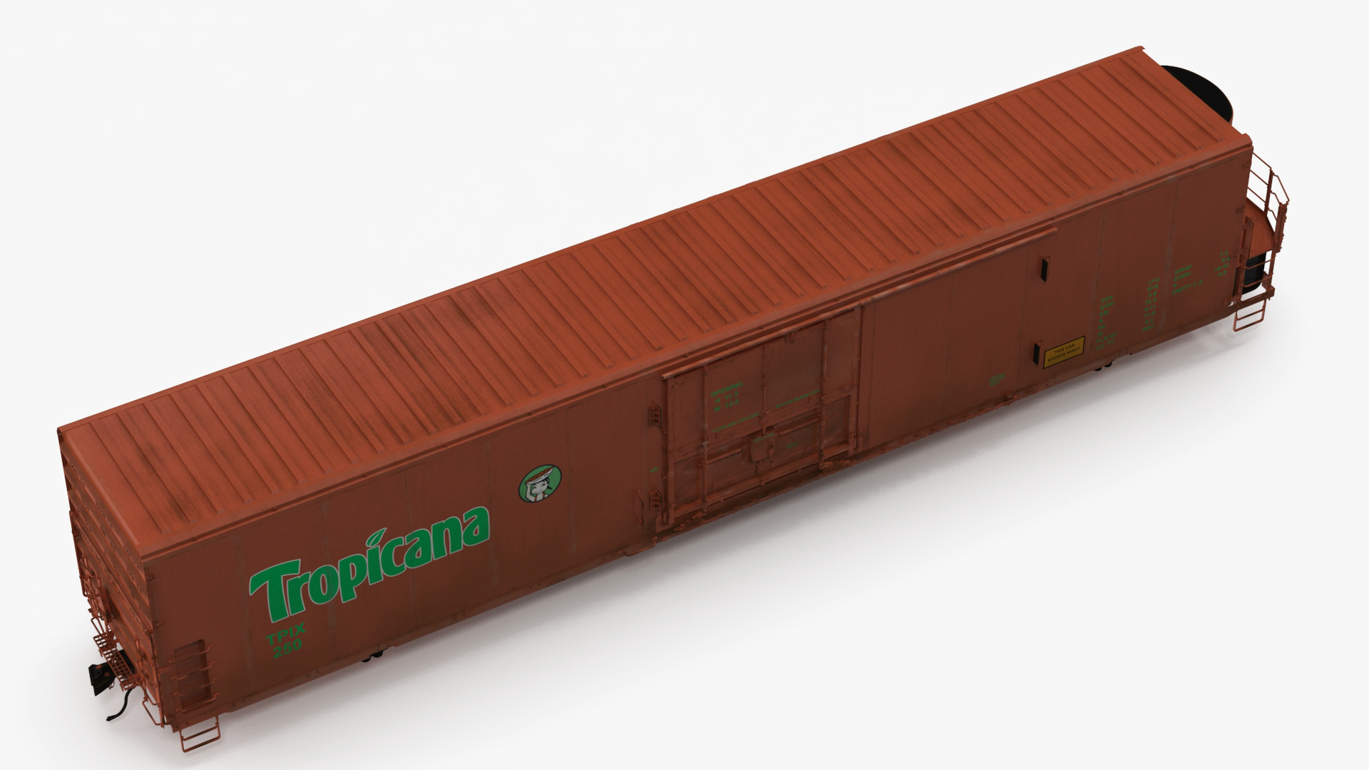 3D model Tropicana Refrigerated Boxcar Train