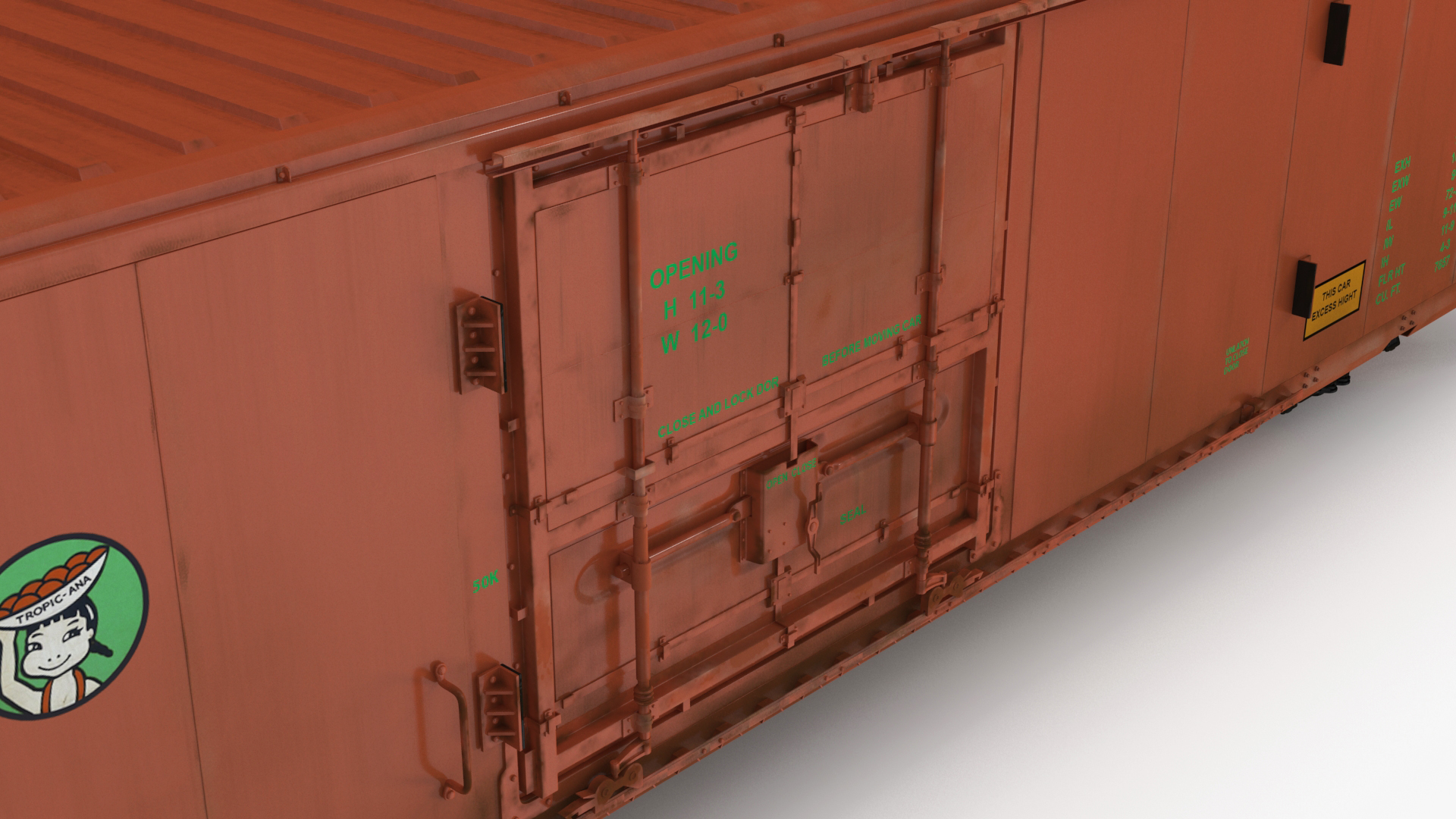 3D model Tropicana Refrigerated Boxcar Train