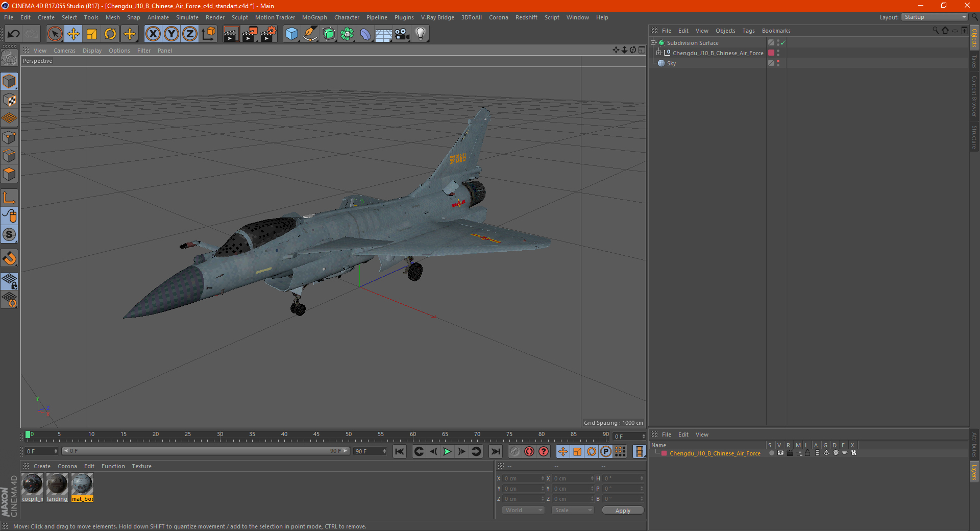 3D Chengdu J10 B Chinese Air Force