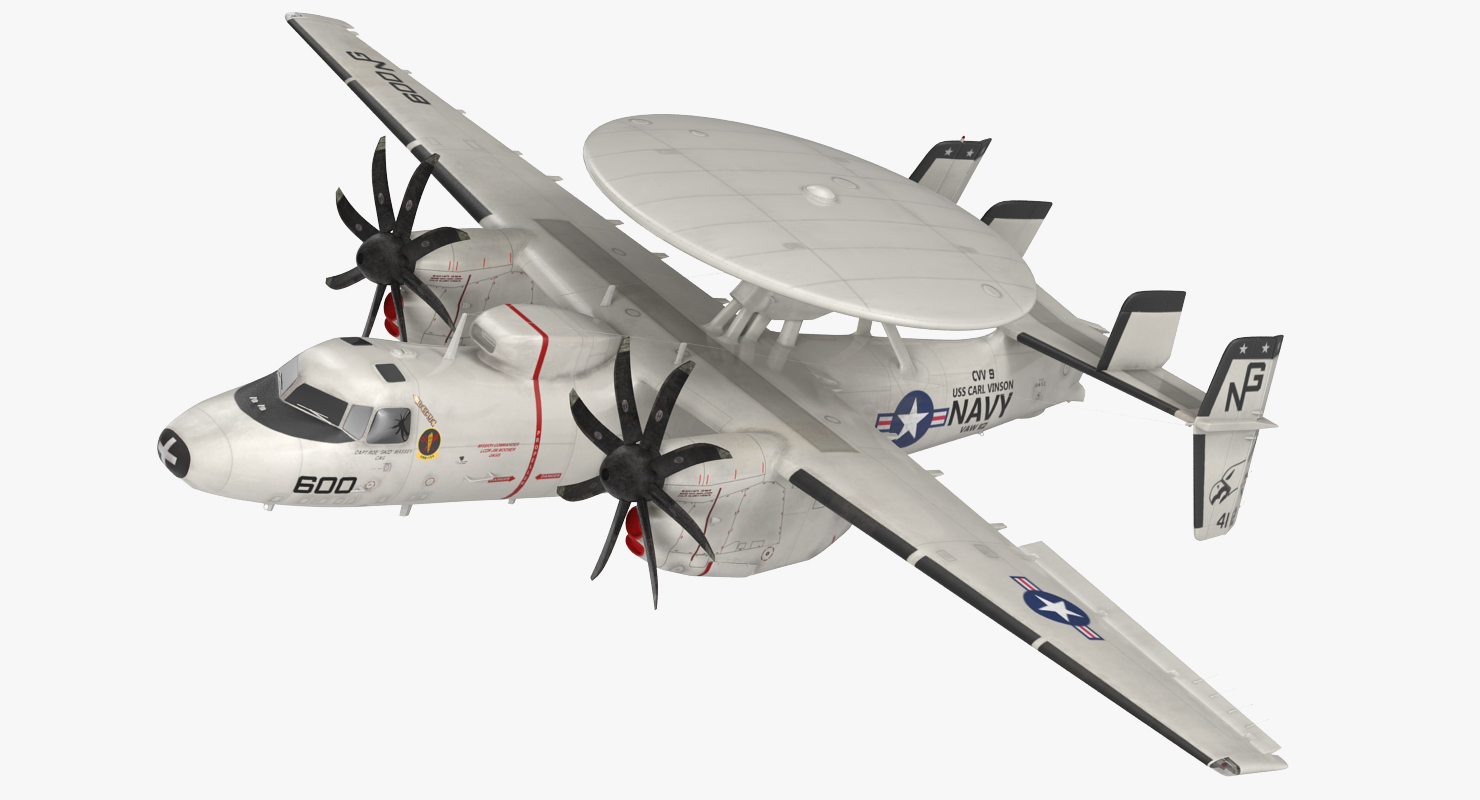 3D Grumman E 2 Hawkeye tactical Early Warning Aircraft Rigged model