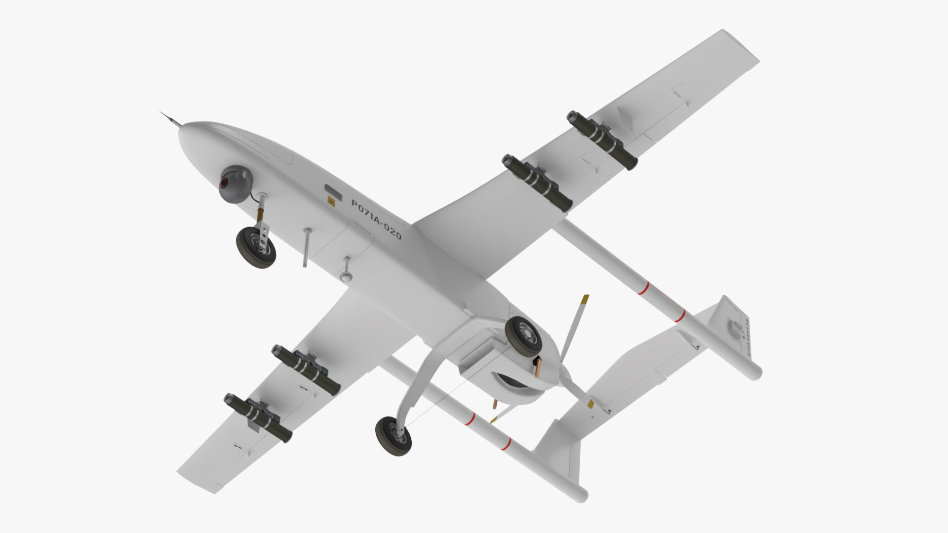 3D Iranian Drone Observer Mohajer-6 White model
