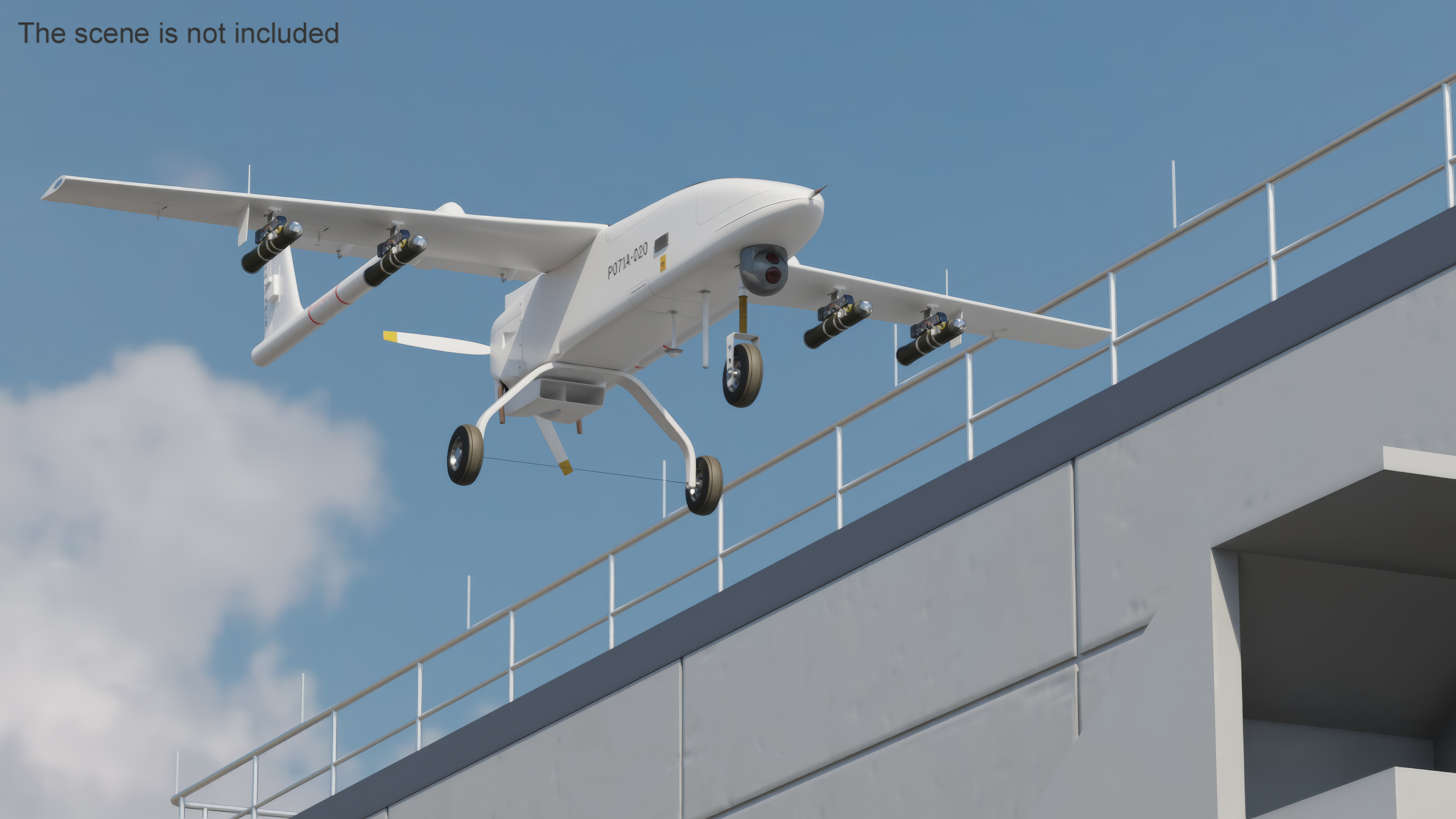 3D Iranian Drone Observer Mohajer-6 White model