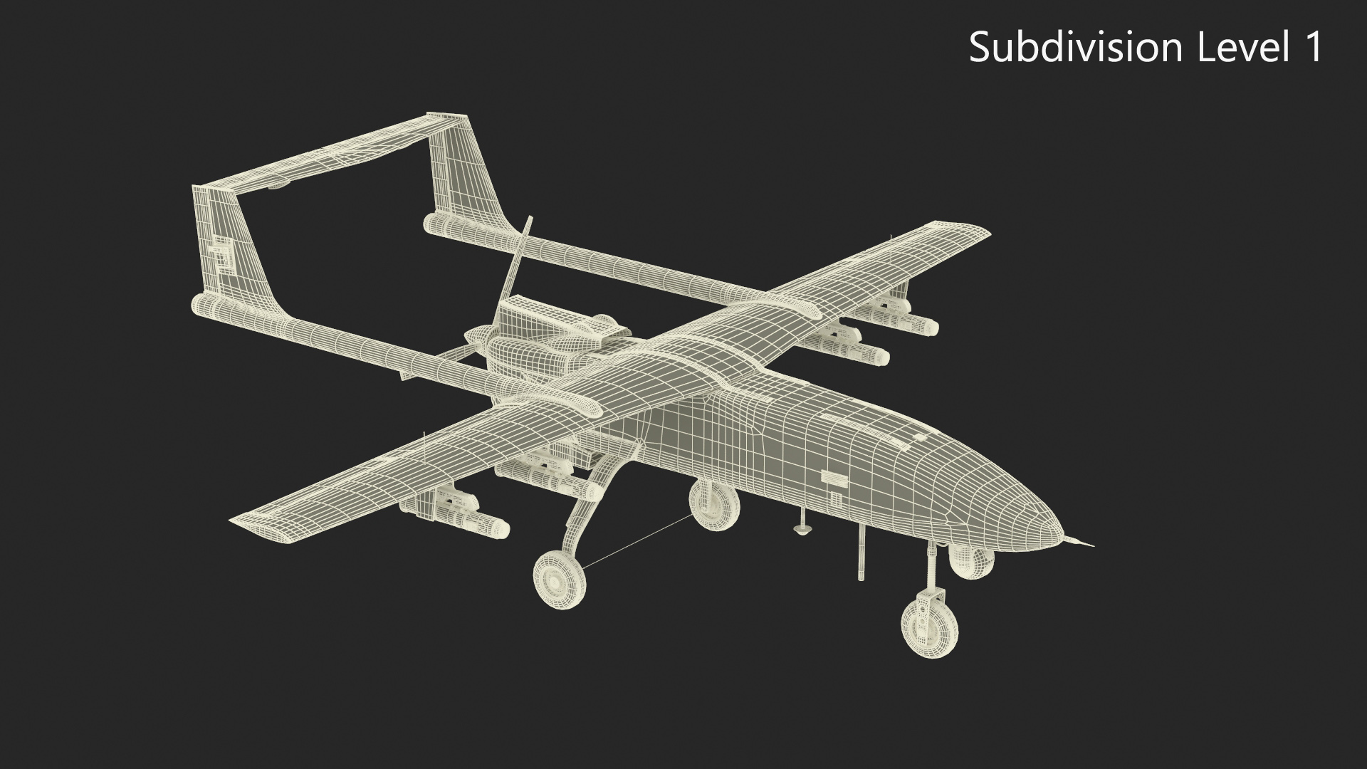 3D Iranian Drone Observer Mohajer-6 White model