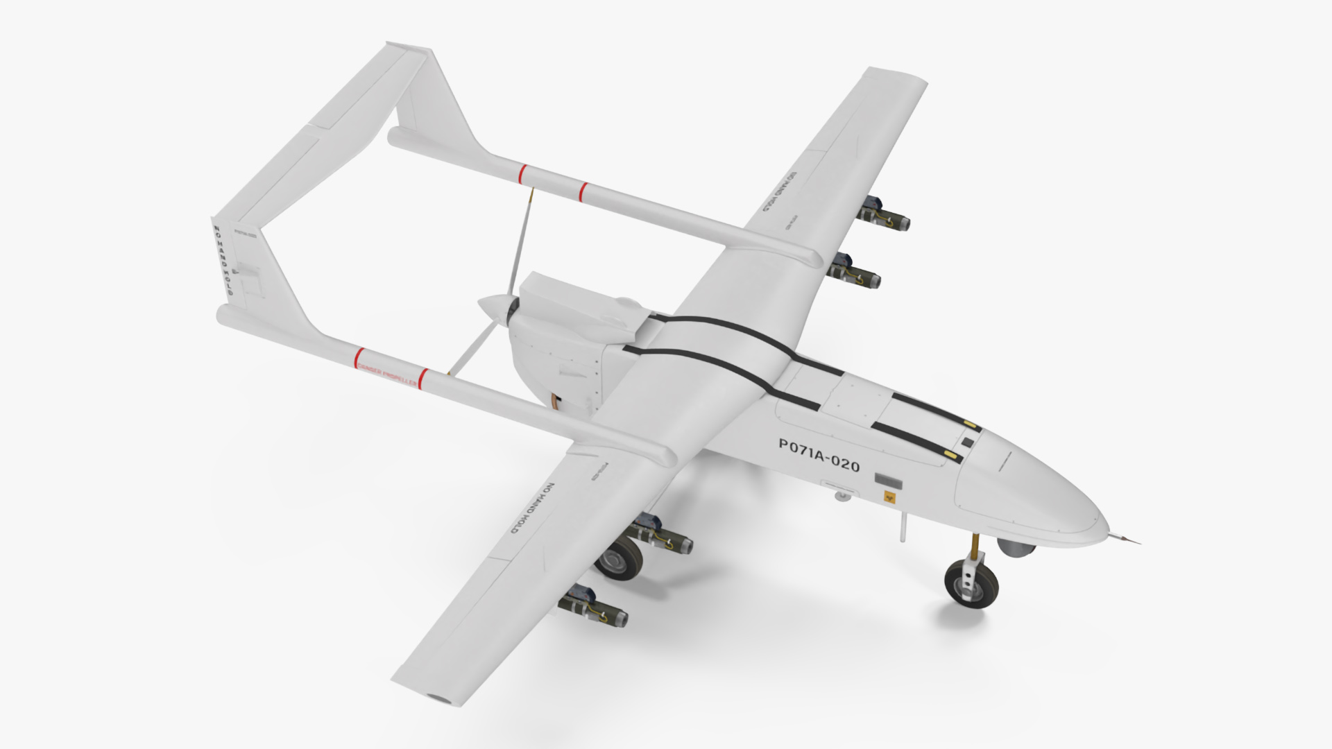 3D Iranian Drone Observer Mohajer-6 White model