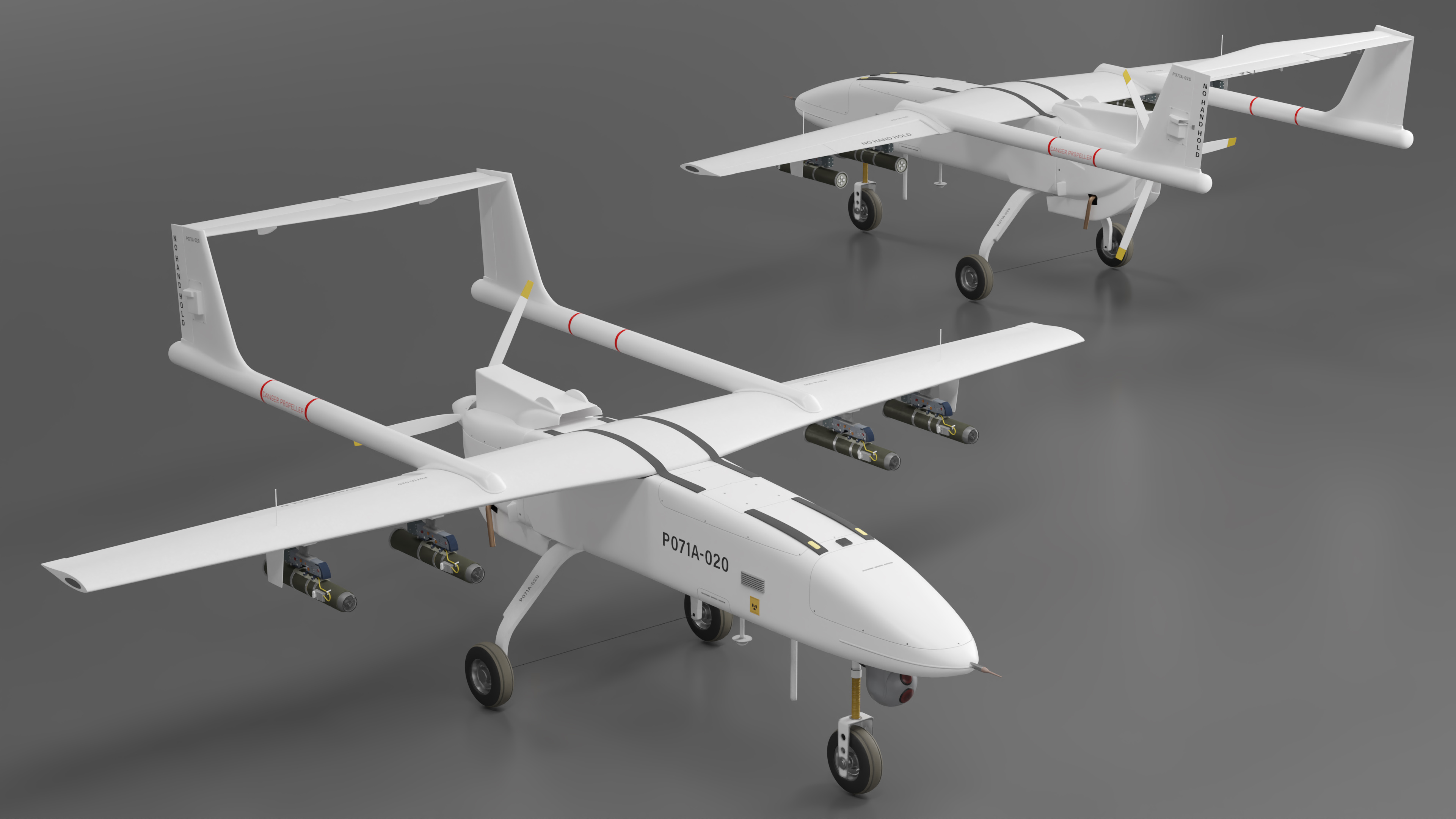 3D Iranian Drone Observer Mohajer-6 White model